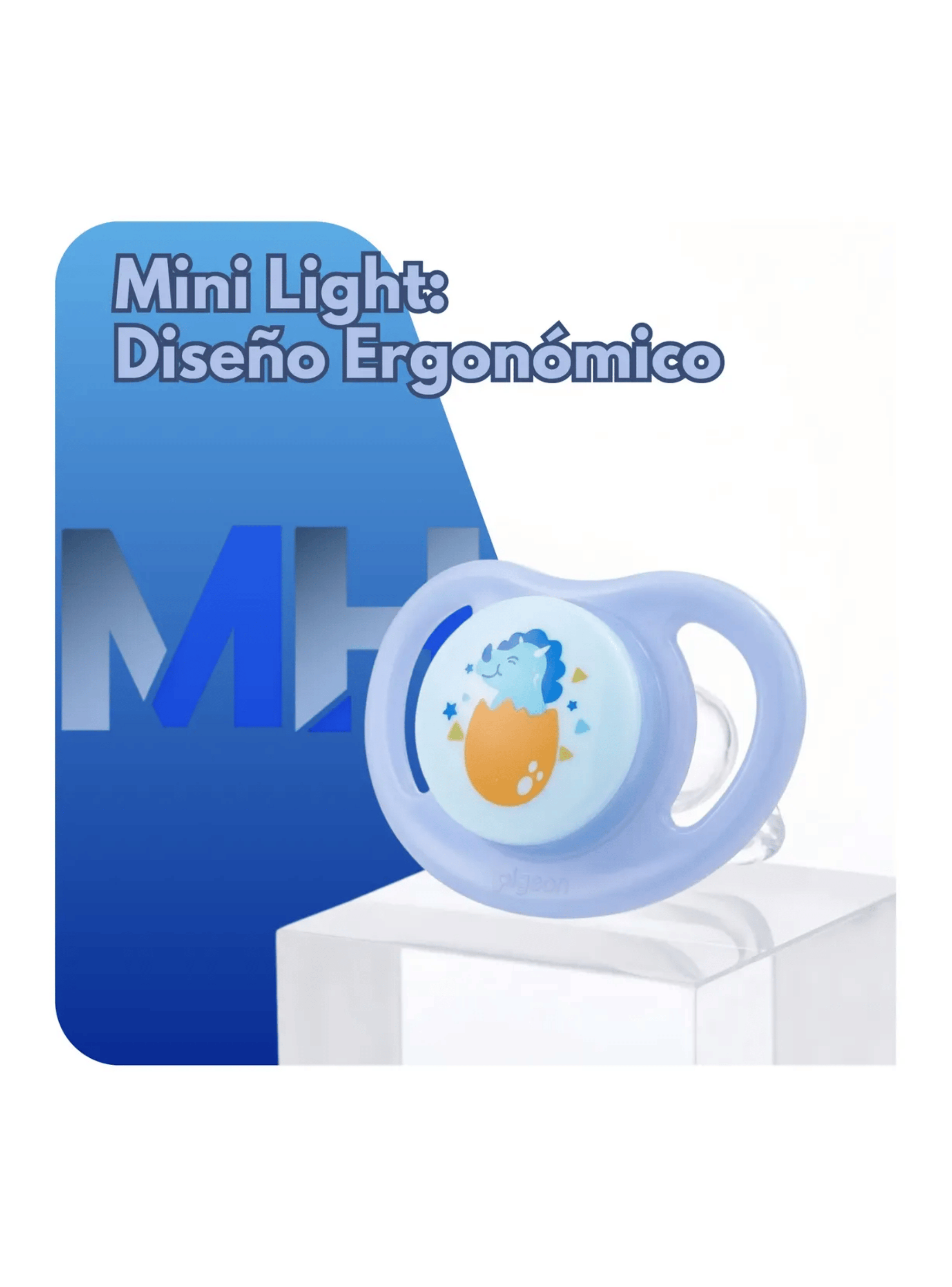 Chupete Mini Light 2 Pcs Odontologico Pigeon Libre Bpa Celeste Verde 0 6 Meses-2