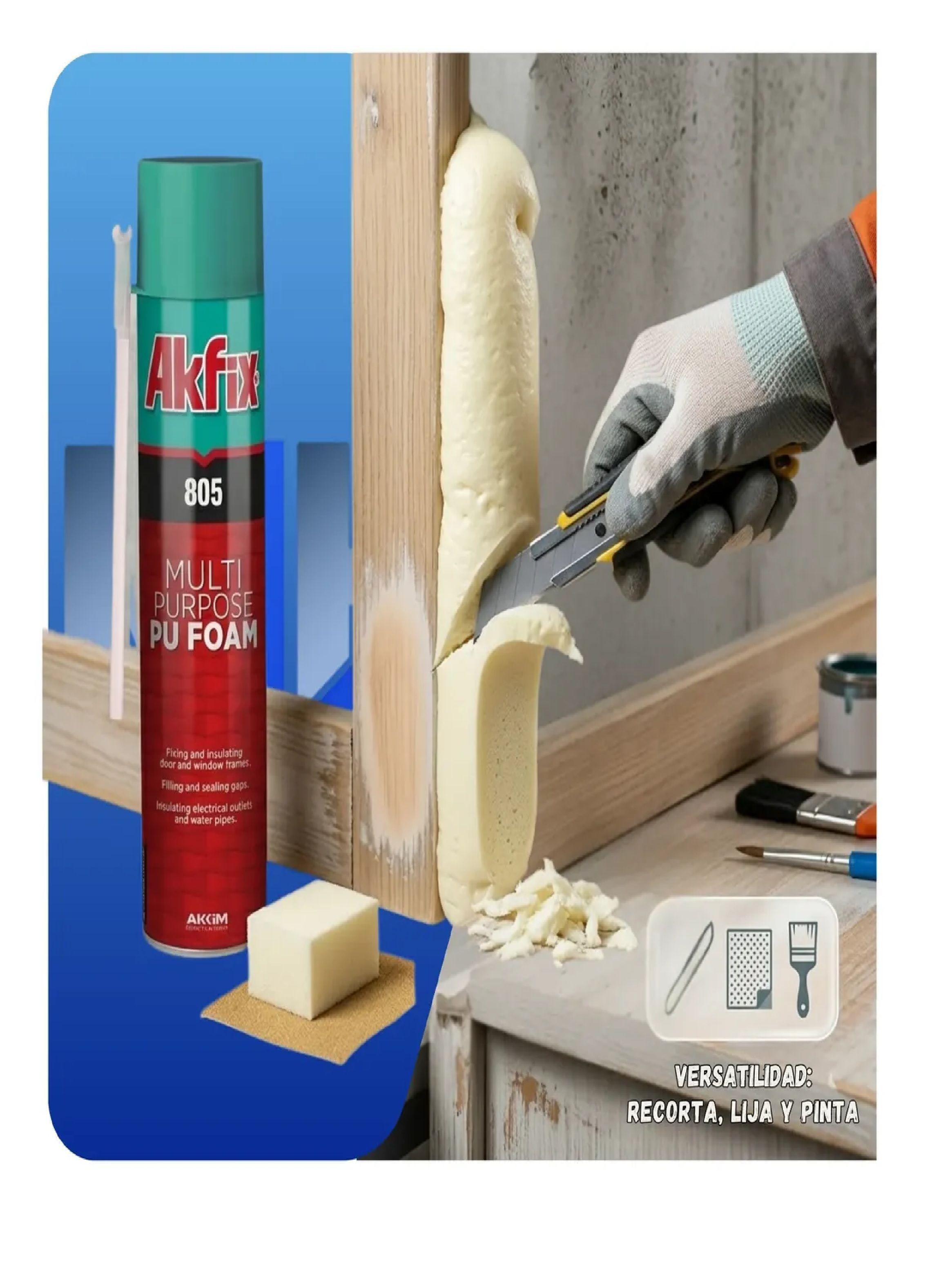 Pack 12 Espuma Poliuretano Akfix 805 750ml Manual Multiuso-4