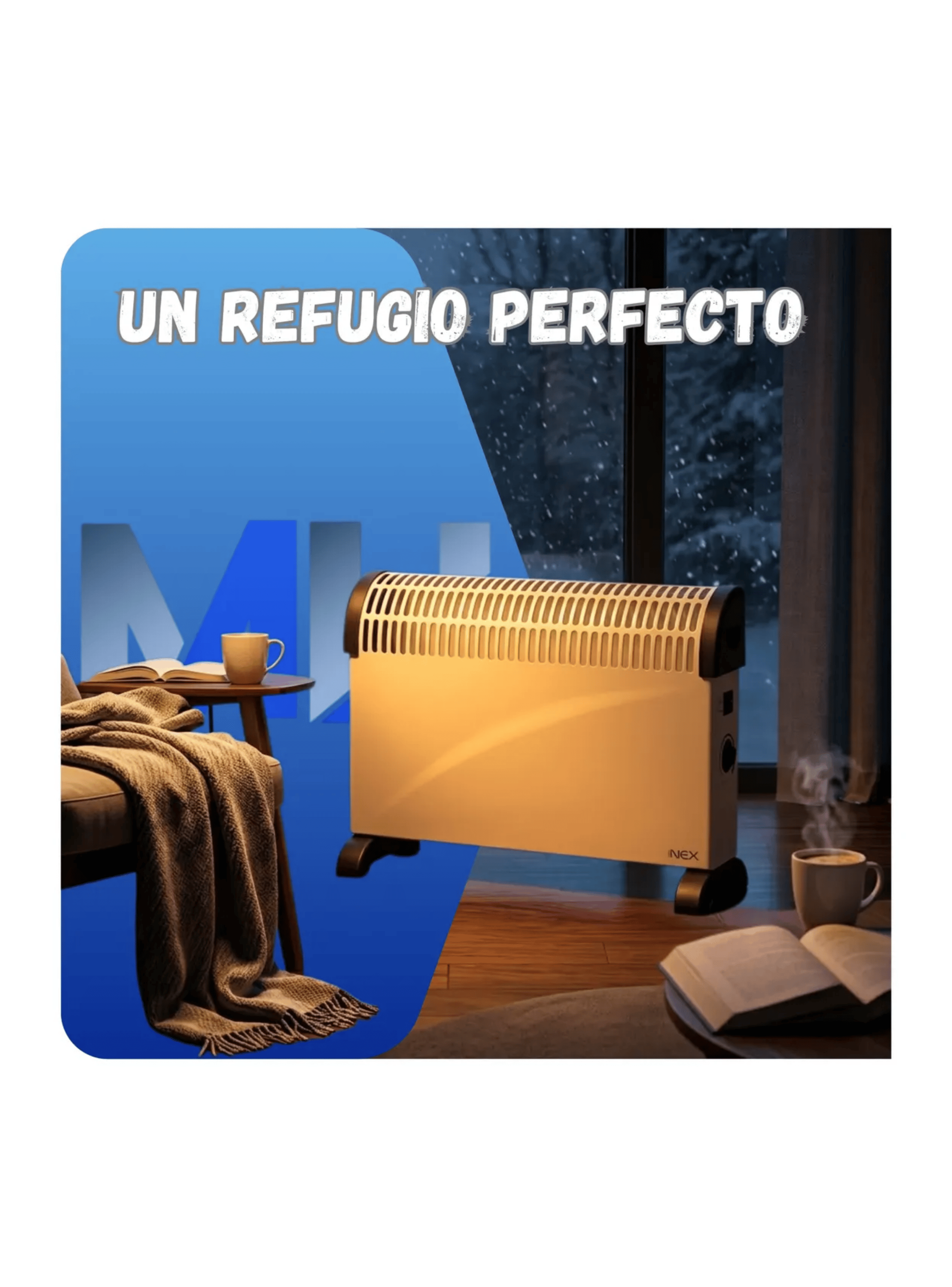 Pack 2 Convector Electrico Nex Ec2000 1800w Calor Eficiente-5