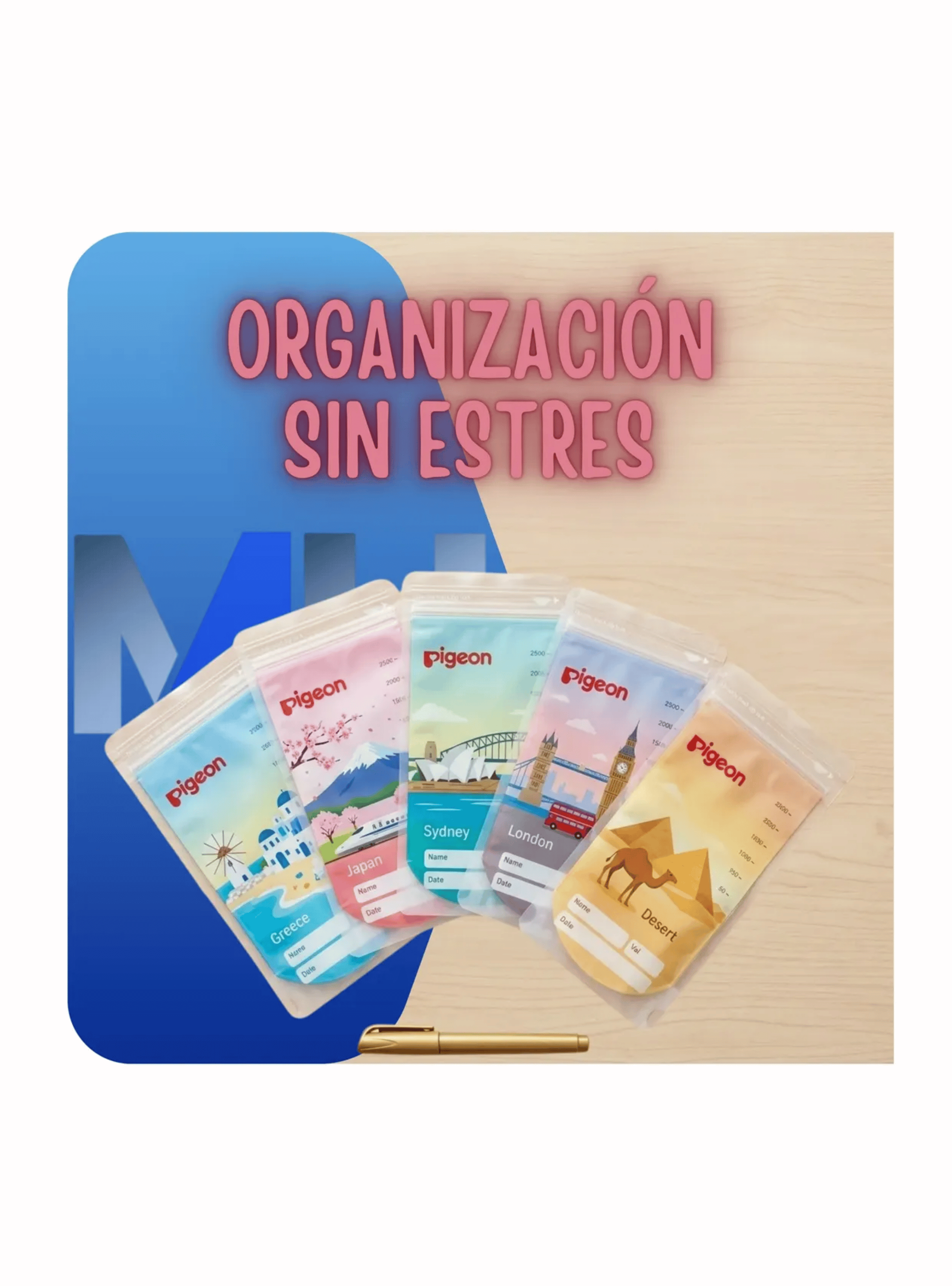 Bolsas Almacenamiento Leche Materna Pigeon 120ml 25 Unidades-2