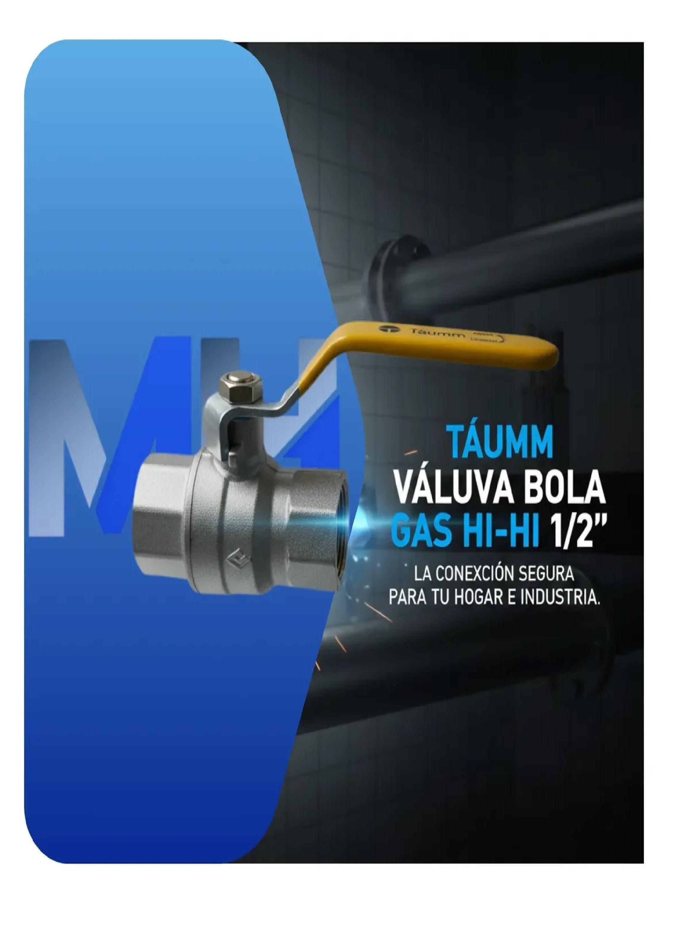 Pack X3 Llaves De Paso Gas 1/2 Hi-hi Taumm Certificadas Sec-3