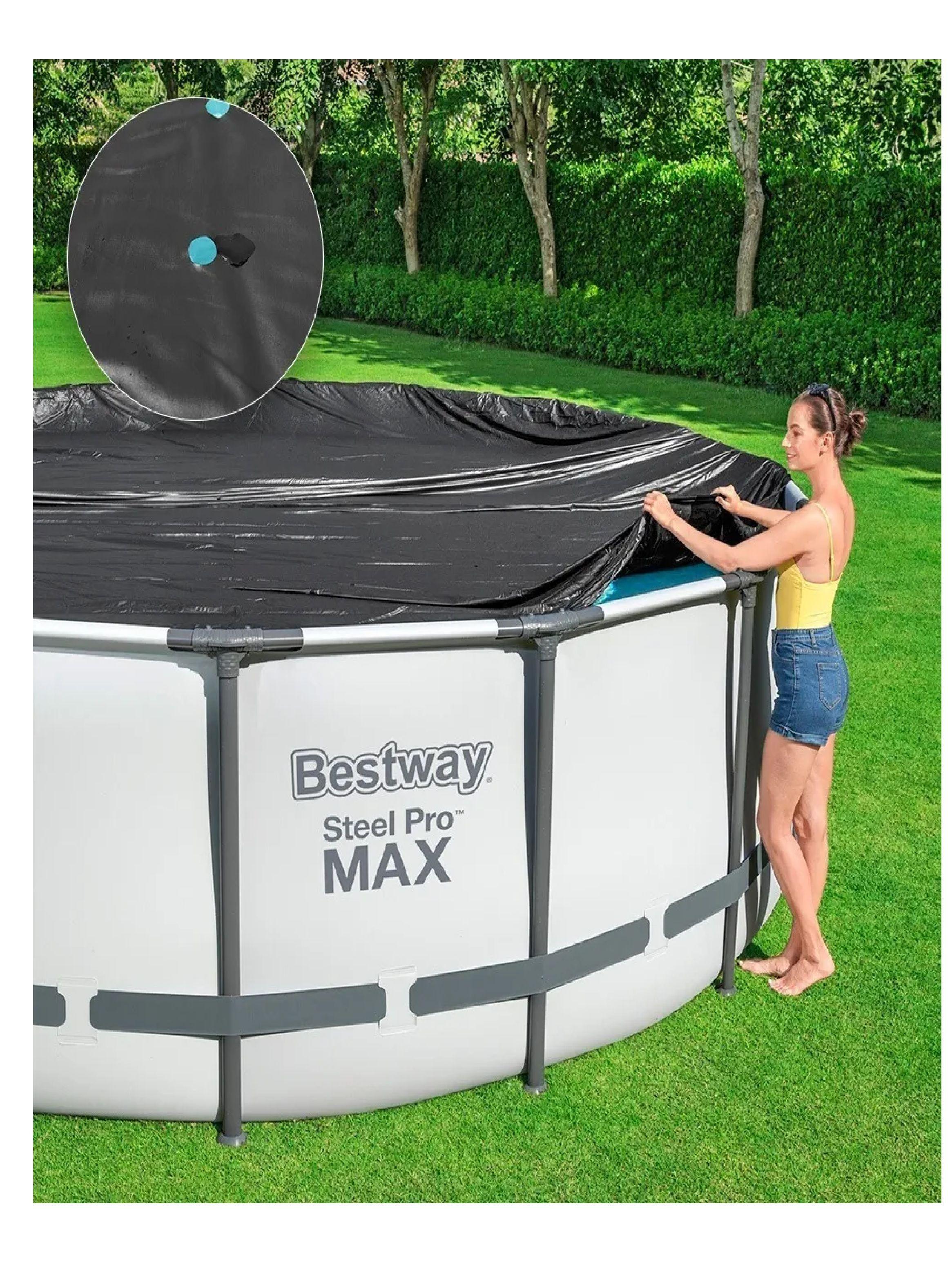 Cubierta De Alberca Circular 457 Cm Pvc Cobertor De Piscina-3