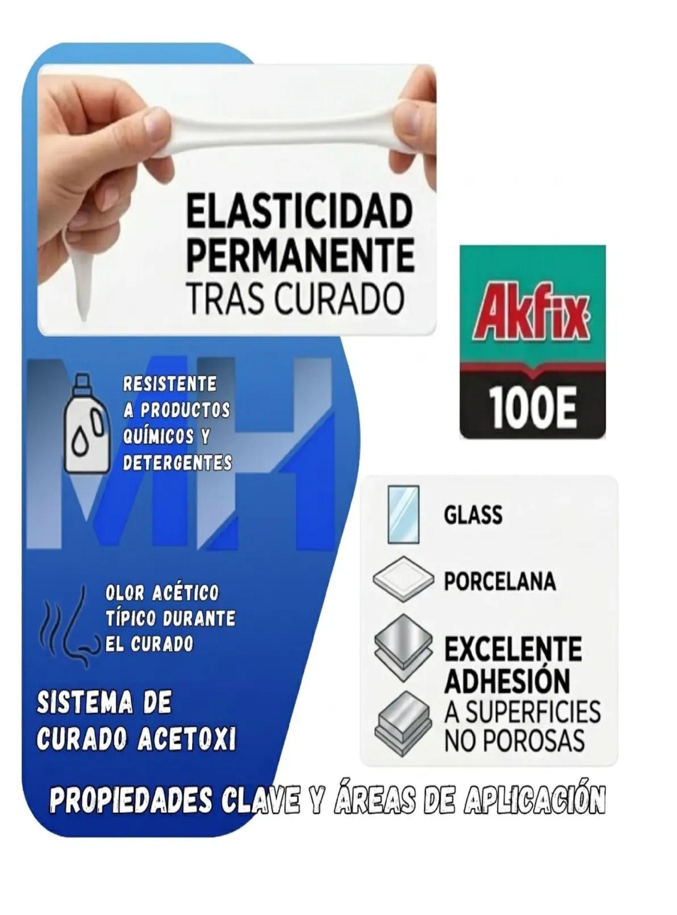Silicona Blanca Anti hongos Akfix 100e Profesional Baños-2