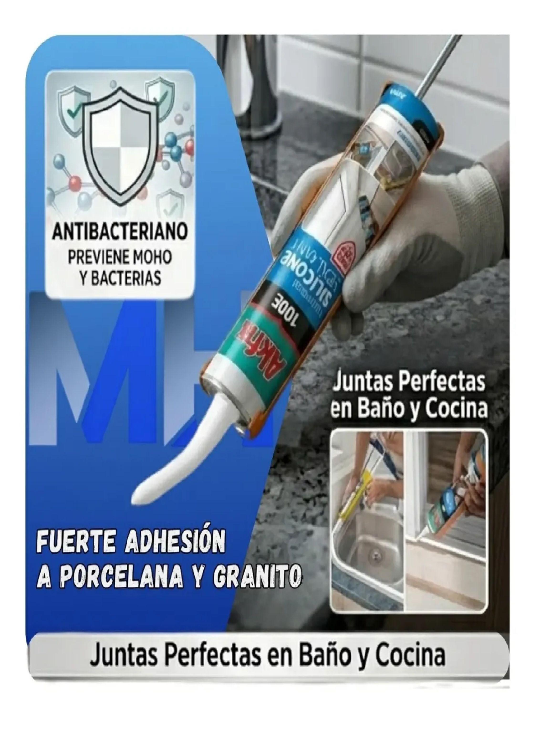Silicona Blanca Anti hongos Akfix 100e Profesional Baños-3