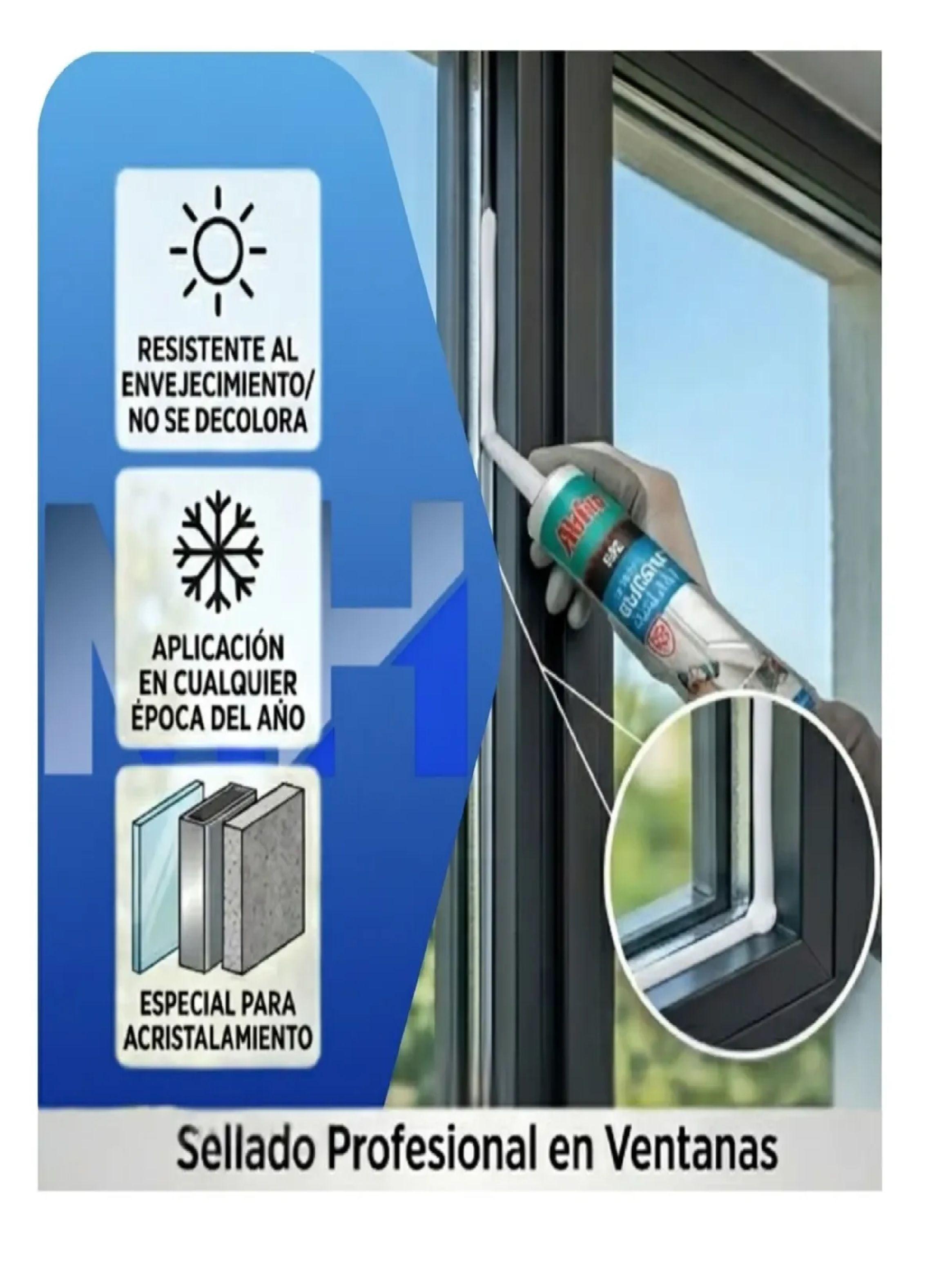 Silicona Blanca Anti hongos Akfix 100e Profesional Baños-4