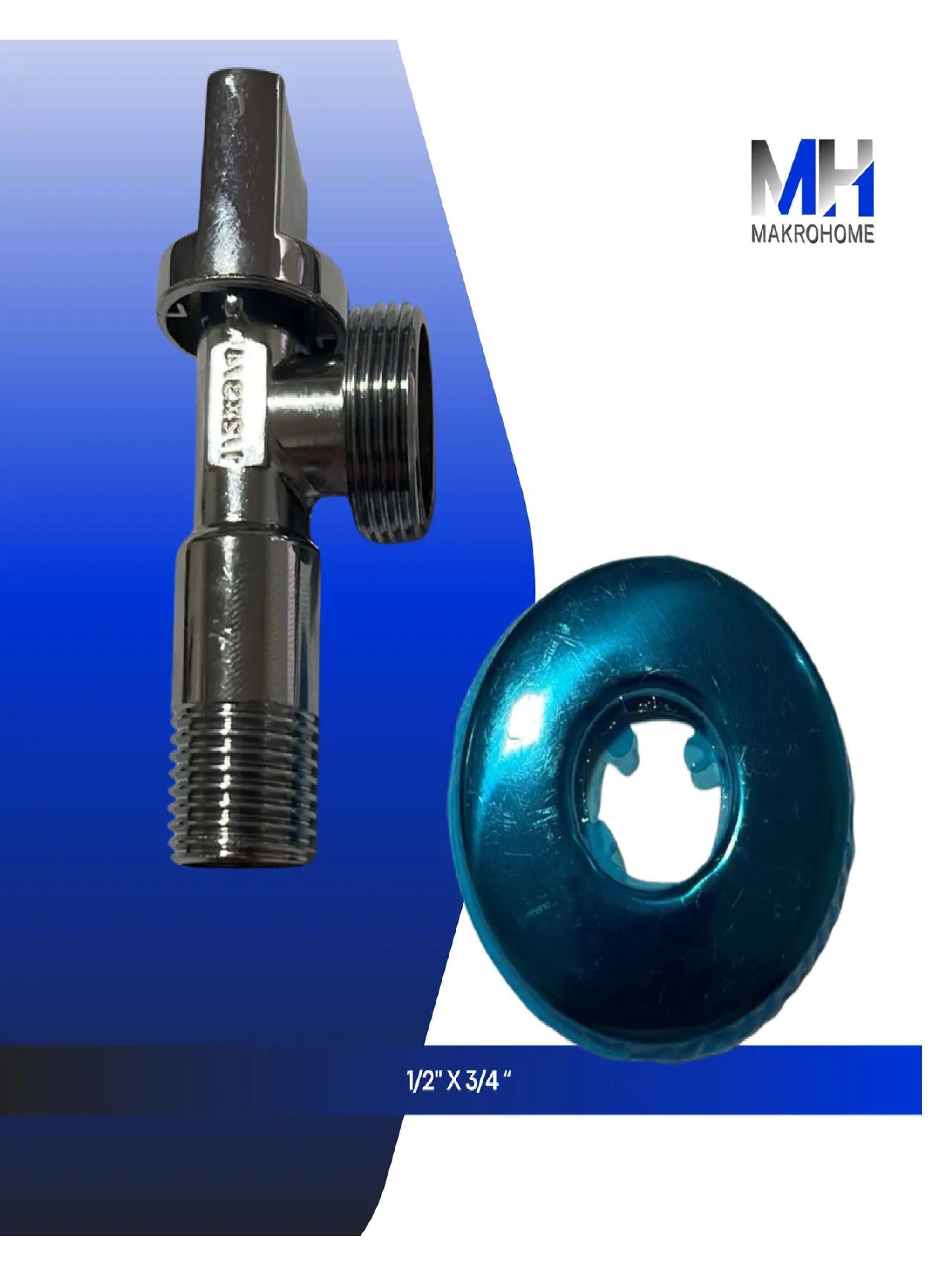 Llave Angular Acero Cromado 1/2 X 3/4 Con Flange-2