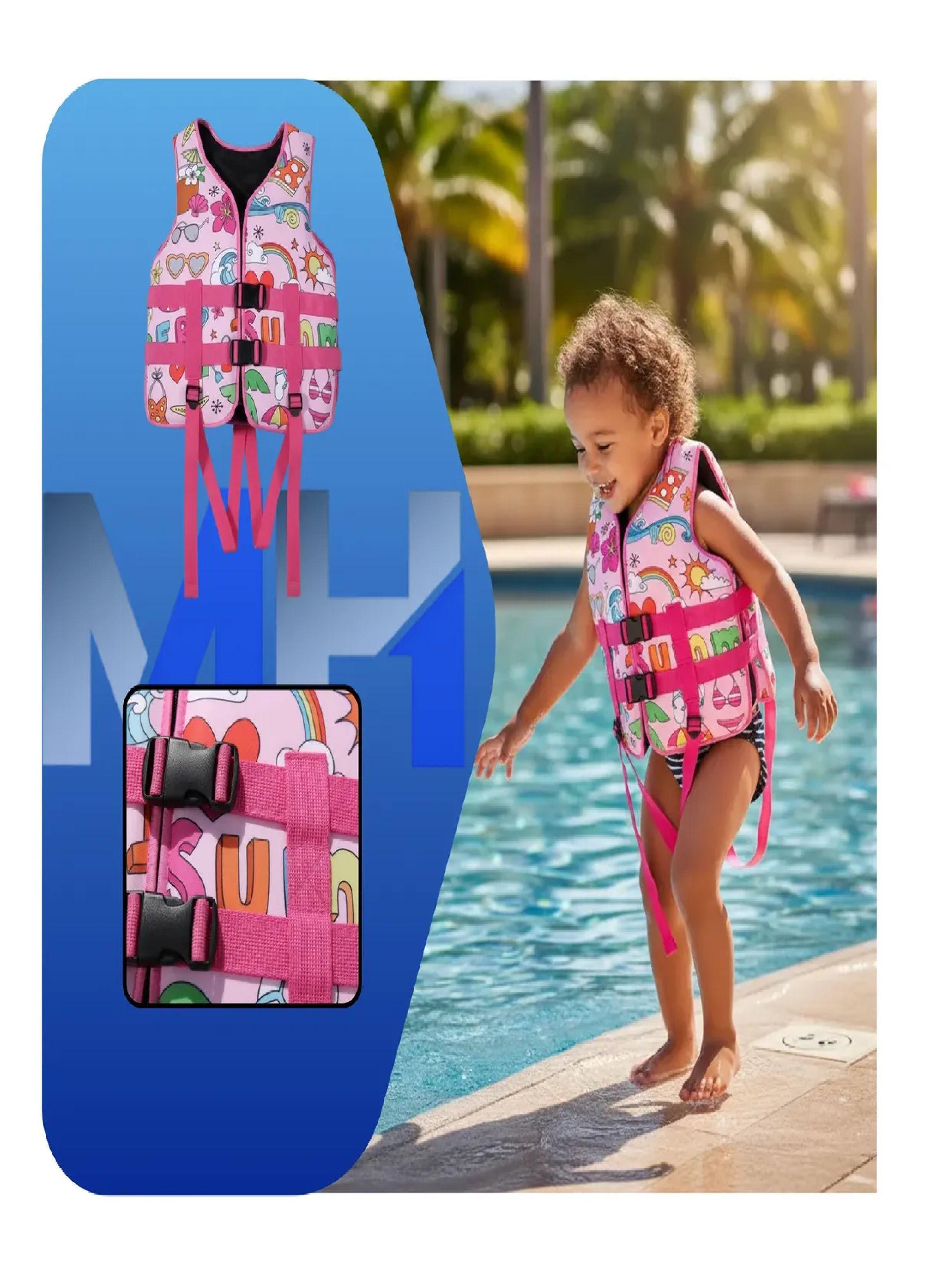 Chaleco Flotador Ajustable Infantil Neopreno Premium Rosa Talla M-4