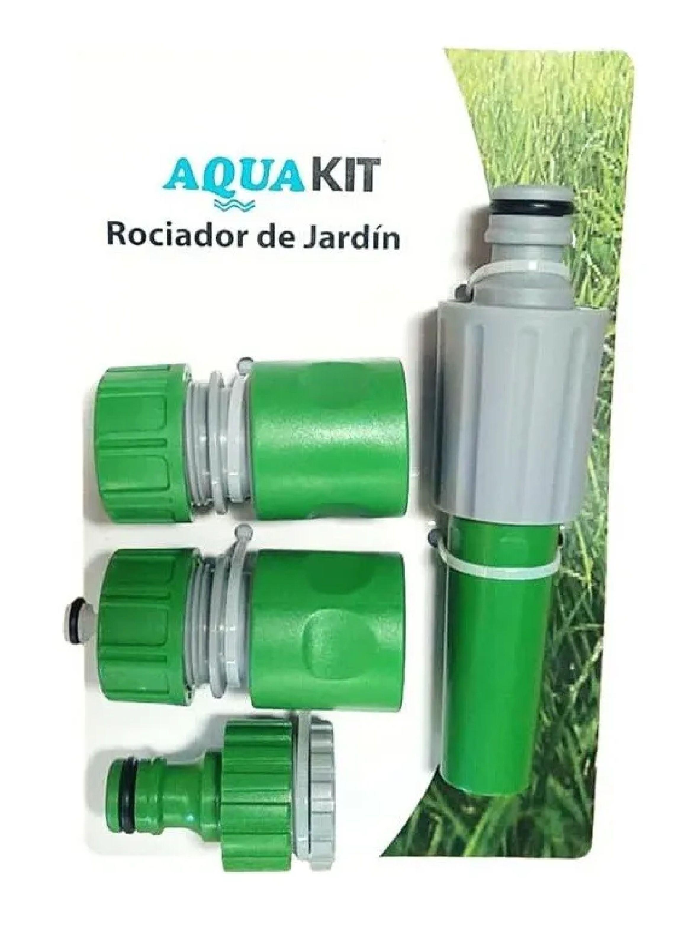 Rociador De Jardin De Manguera Con Acoples 4 Piezas Aquakit-3