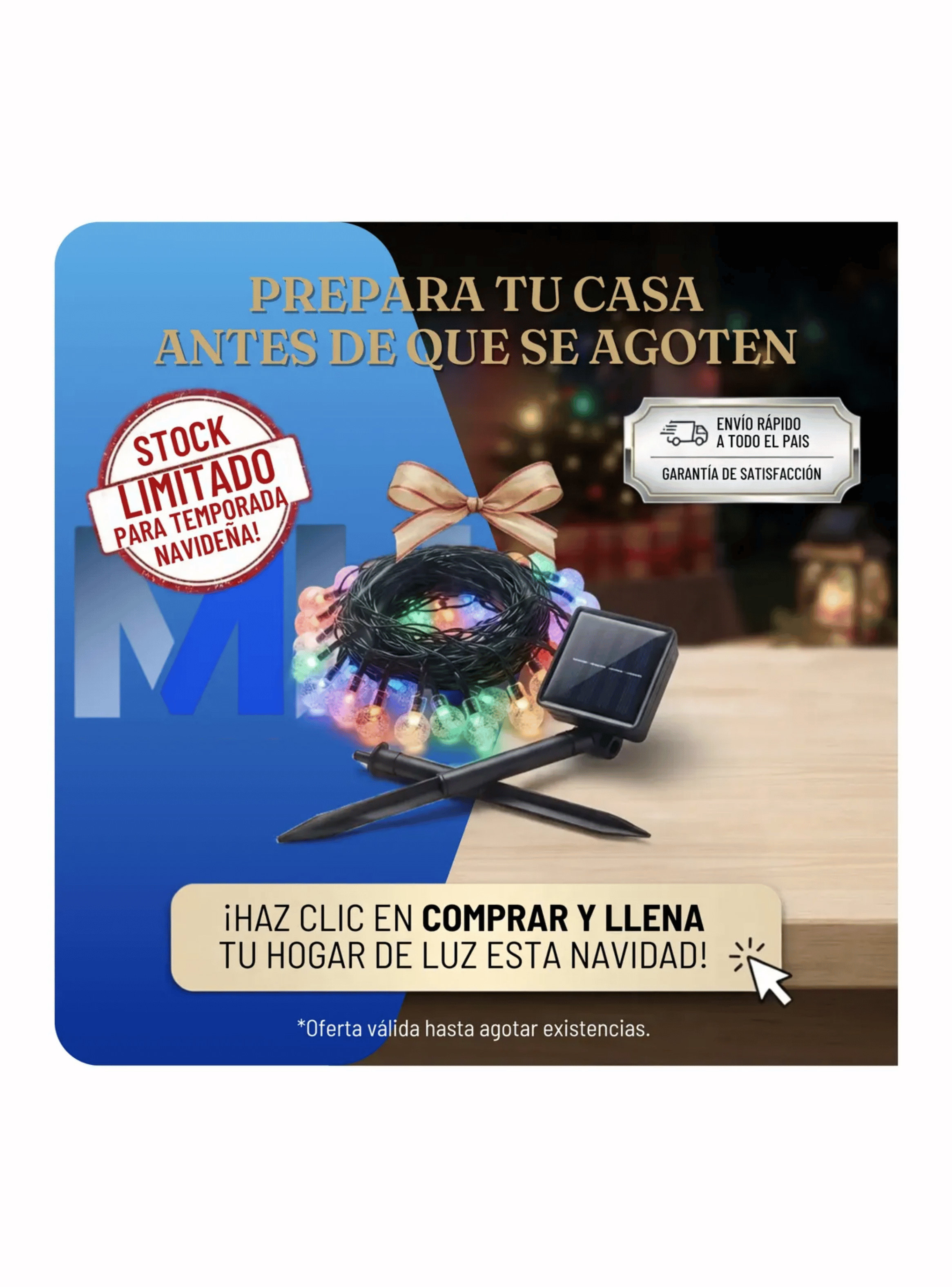 Luces De Navidad Led Globos De Colores Lineal 5m 20 Led-7