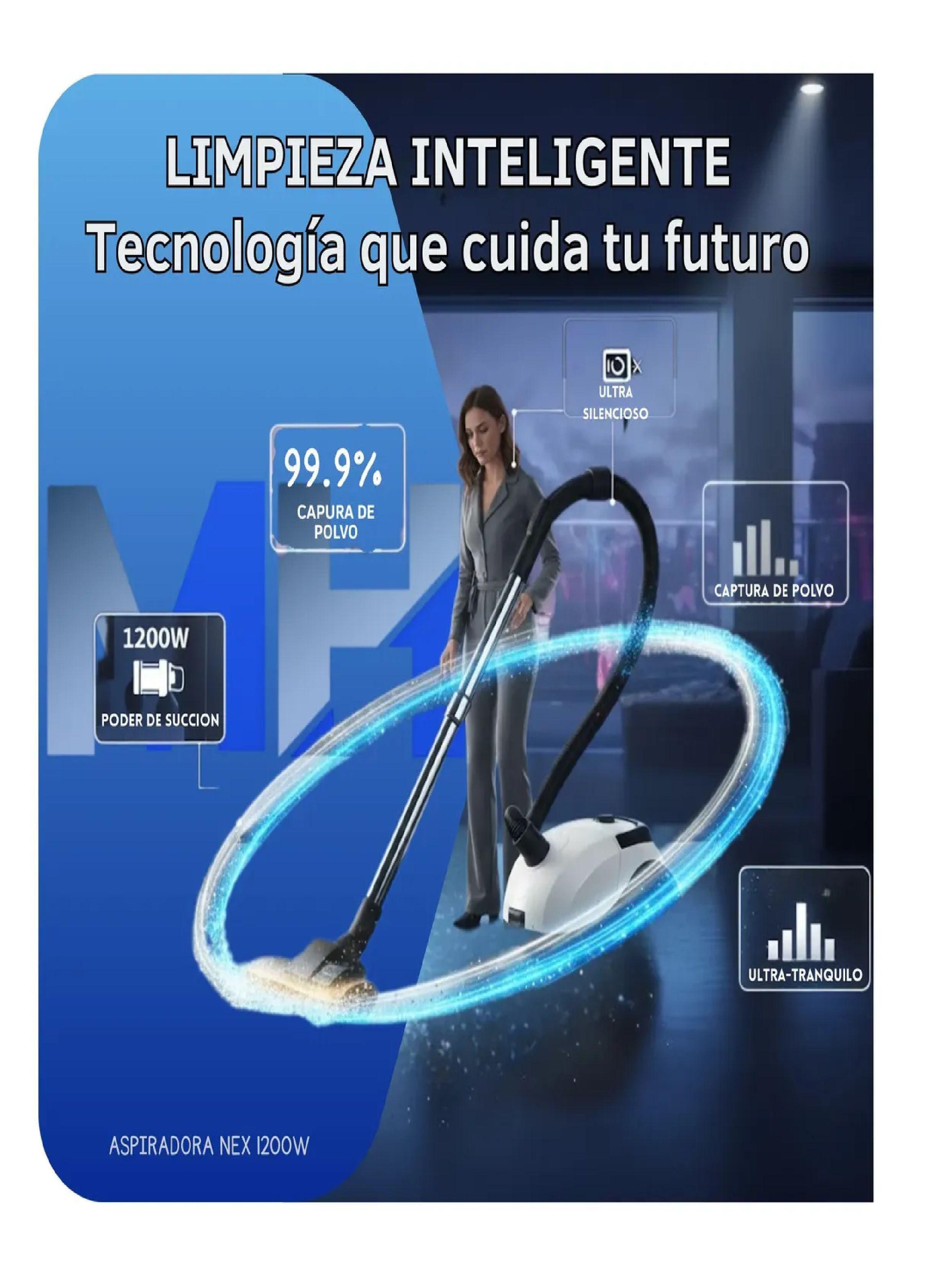 Aspiradora De Arrastre Nex Vc004 1200w Potente Compacta 1.5l-3