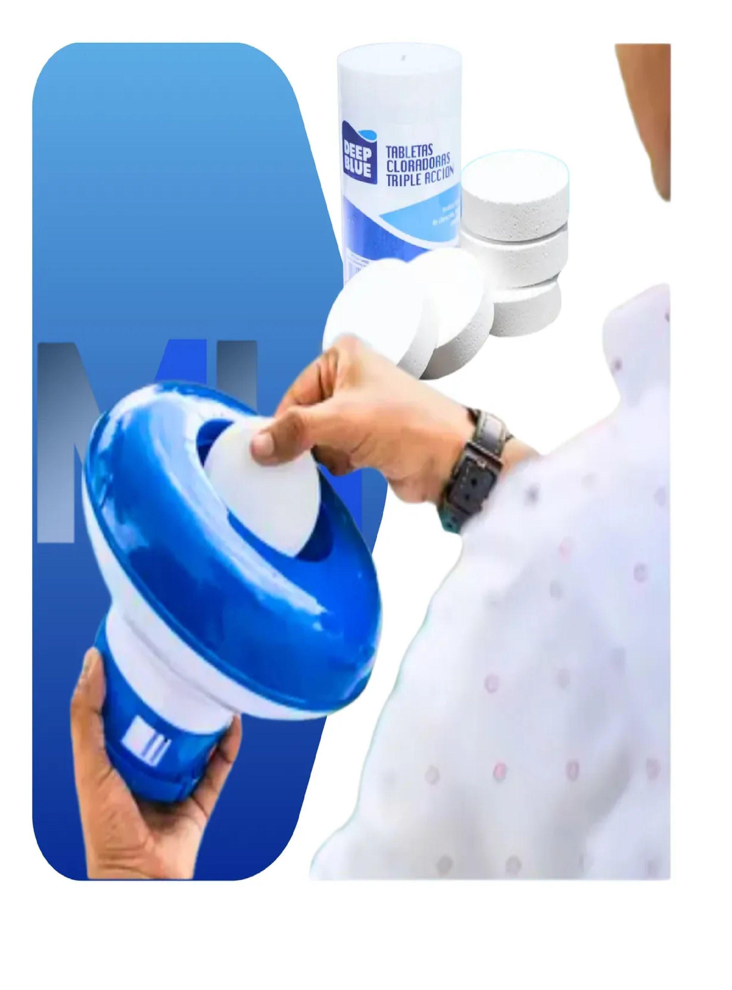 Pack Dosificador Piscina Flotante + Tabletas Triple Accion-1