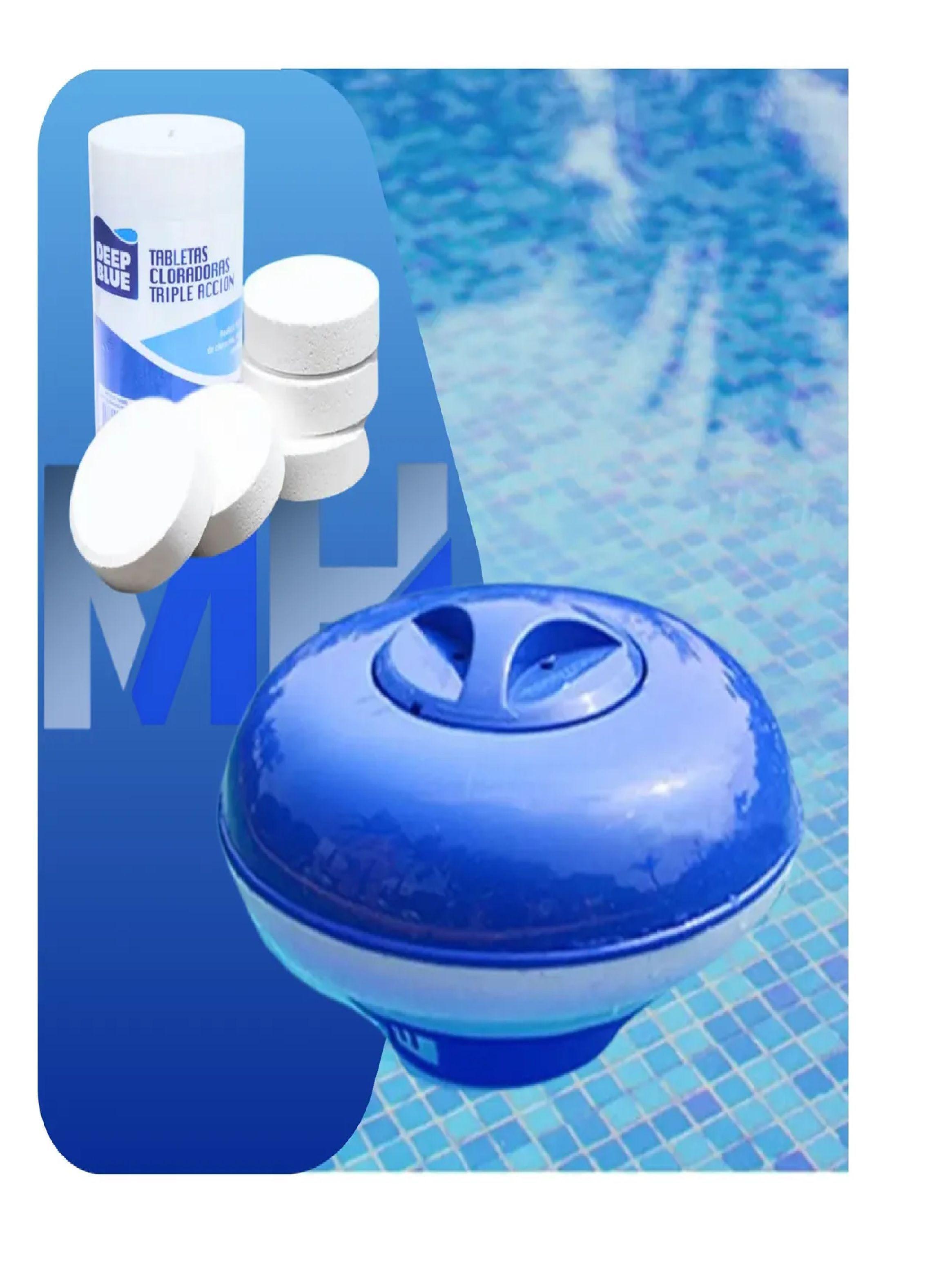 Pack Dosificador Piscina Flotante + Tabletas Triple Accion-3