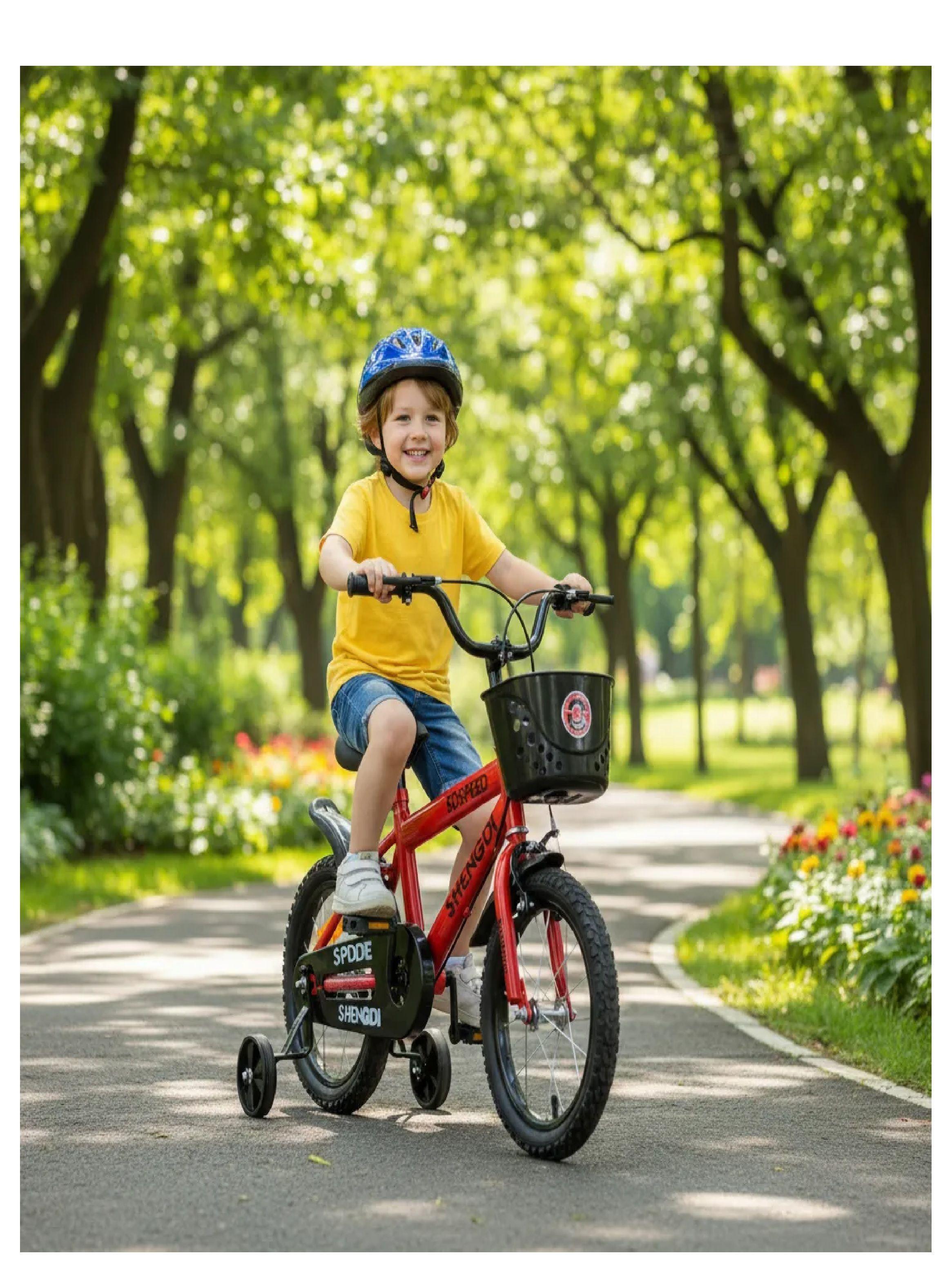 Bicicleta Aro 16 Infantil Con Ruedas De Aprendizaje Rojo-5