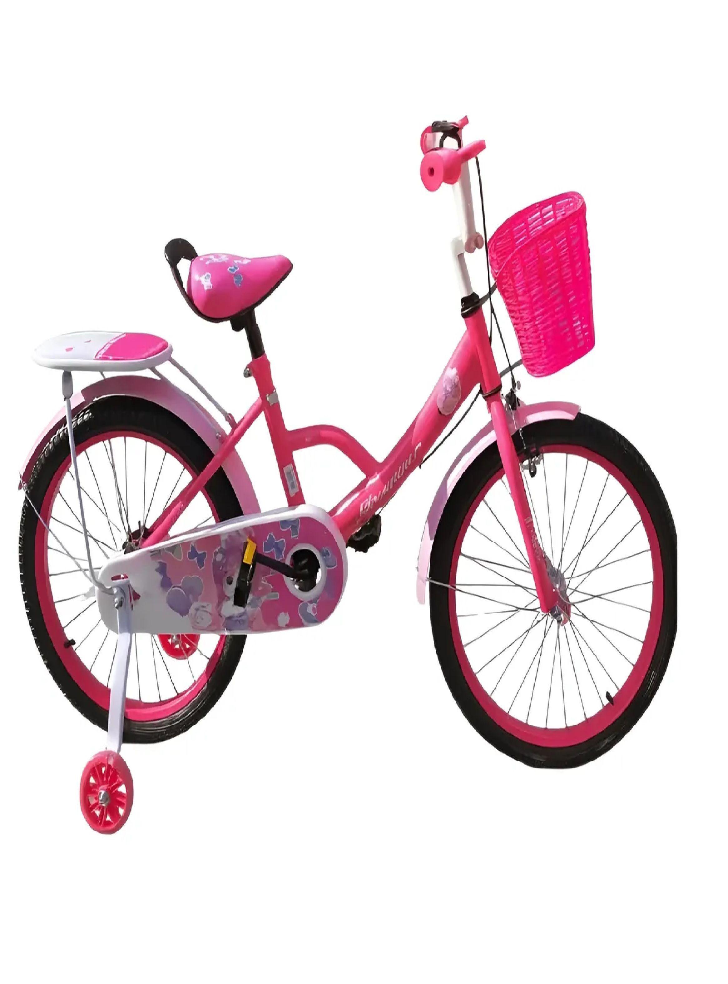 Bicicleta Aro 20 Infantil Con Ruedas De Aprendizaje Fucsia-0