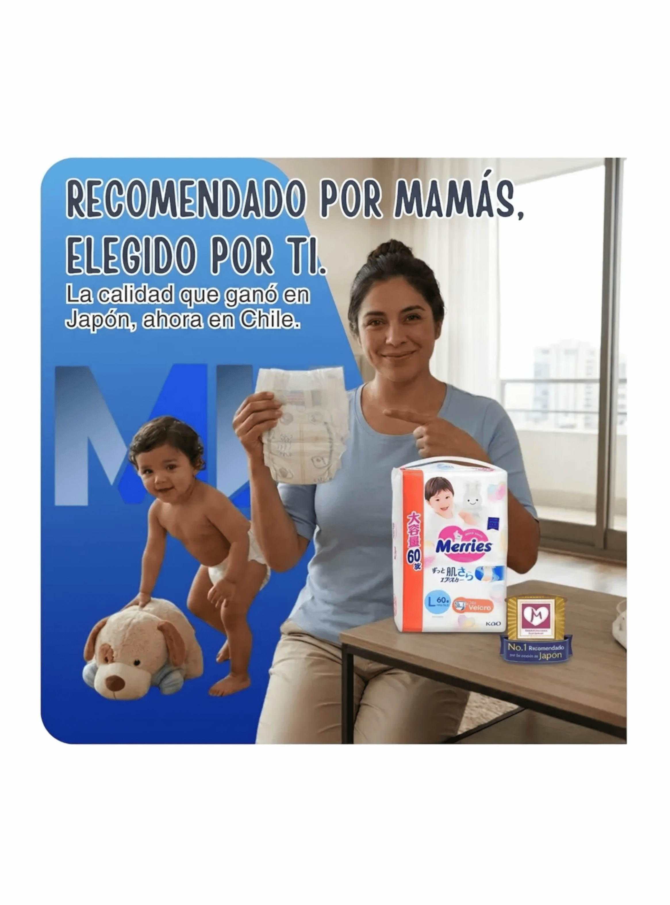 Pack 4 Pa ales Merries Talla L 240 Unidades Premium Japon s-4