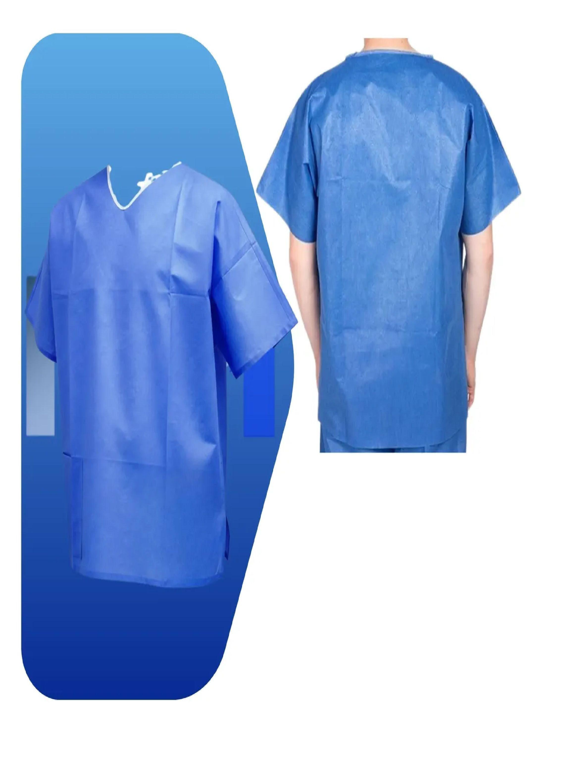 Camisa Clinica Desechable Tela Sms Azul Cranberry-3