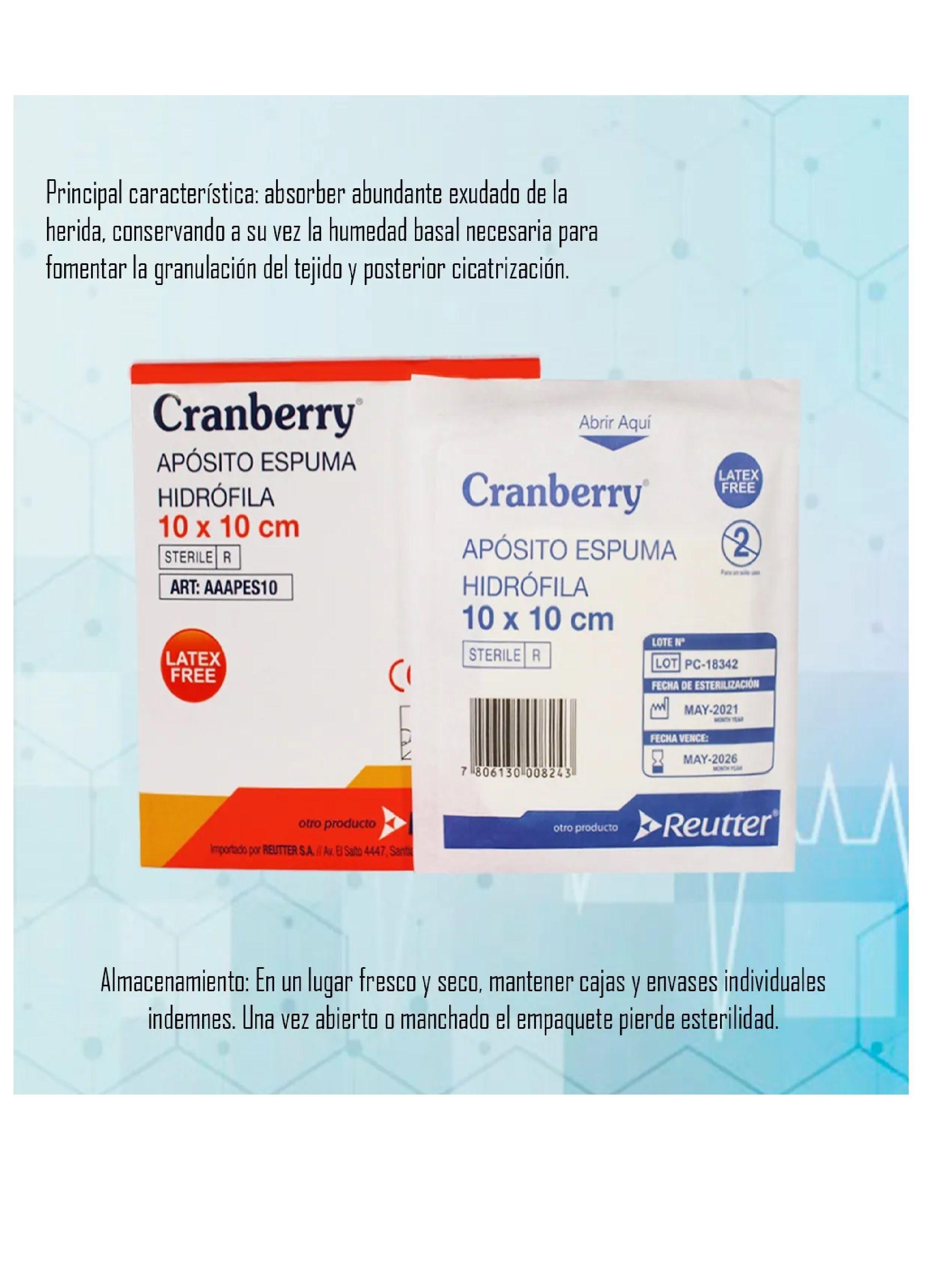 Apósito Espuma Hidrófila 10 X 10 Cranberry C/10 Unidades-2