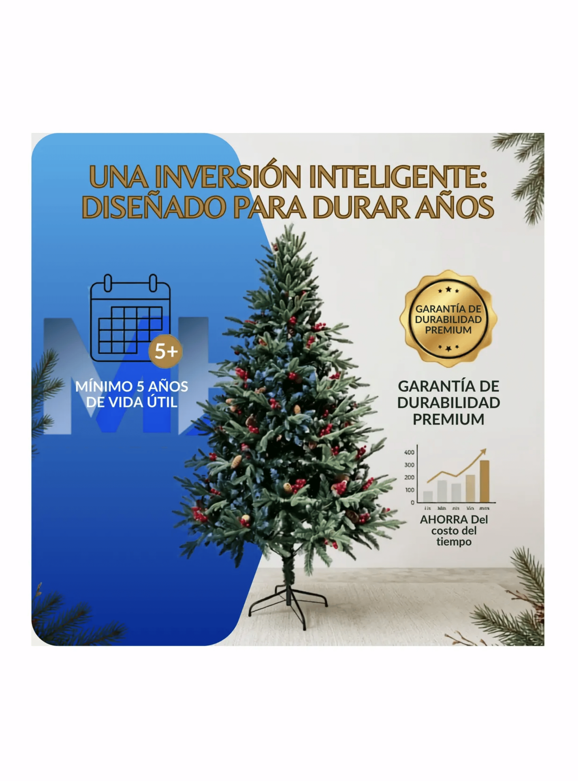Arbol De Navidad Nevado Con Frutos Rojos A Elegir Tama o-4
