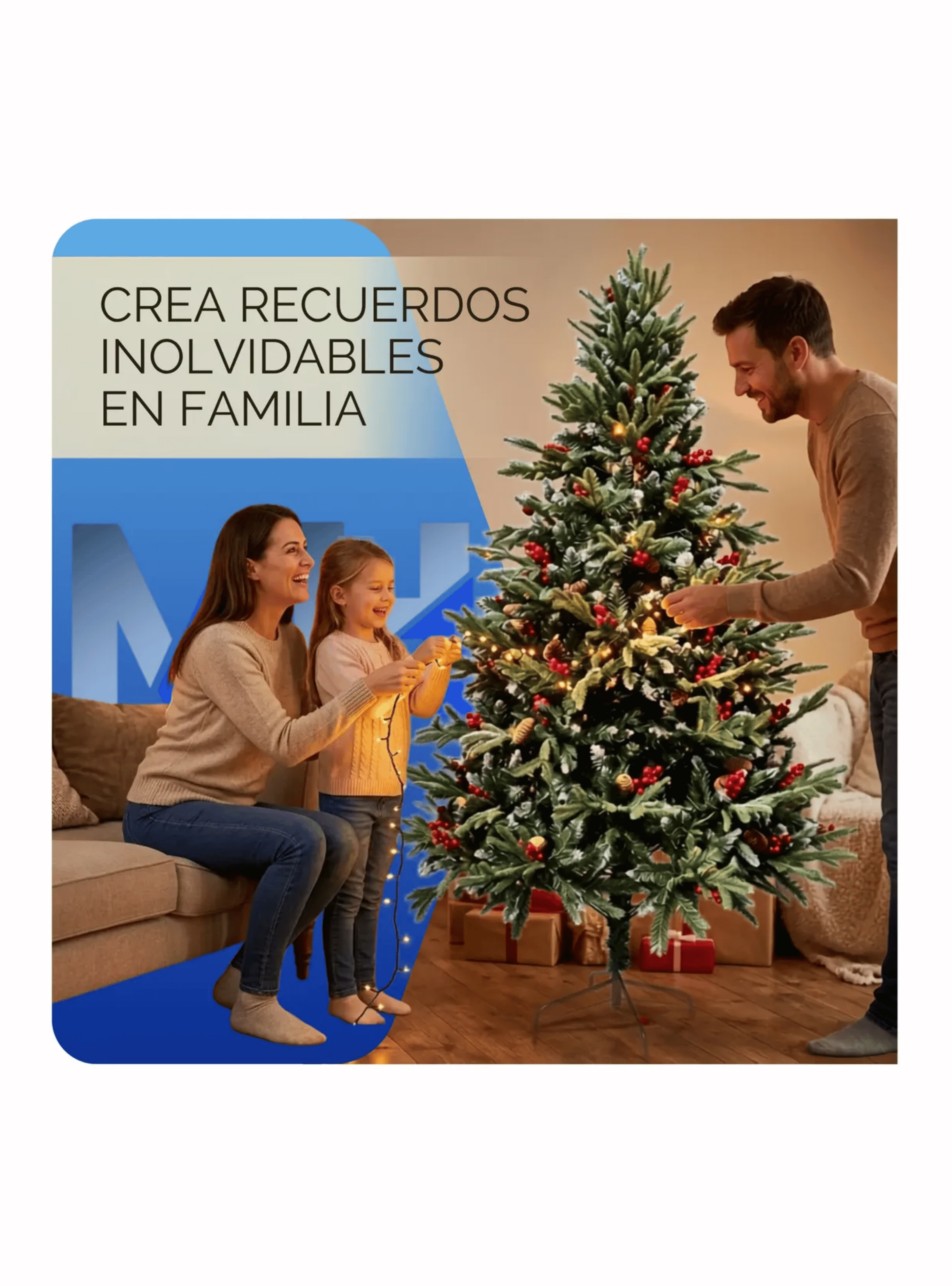 Arbol De Navidad Nevado Con Frutos Rojos A Elegir Tama o-5