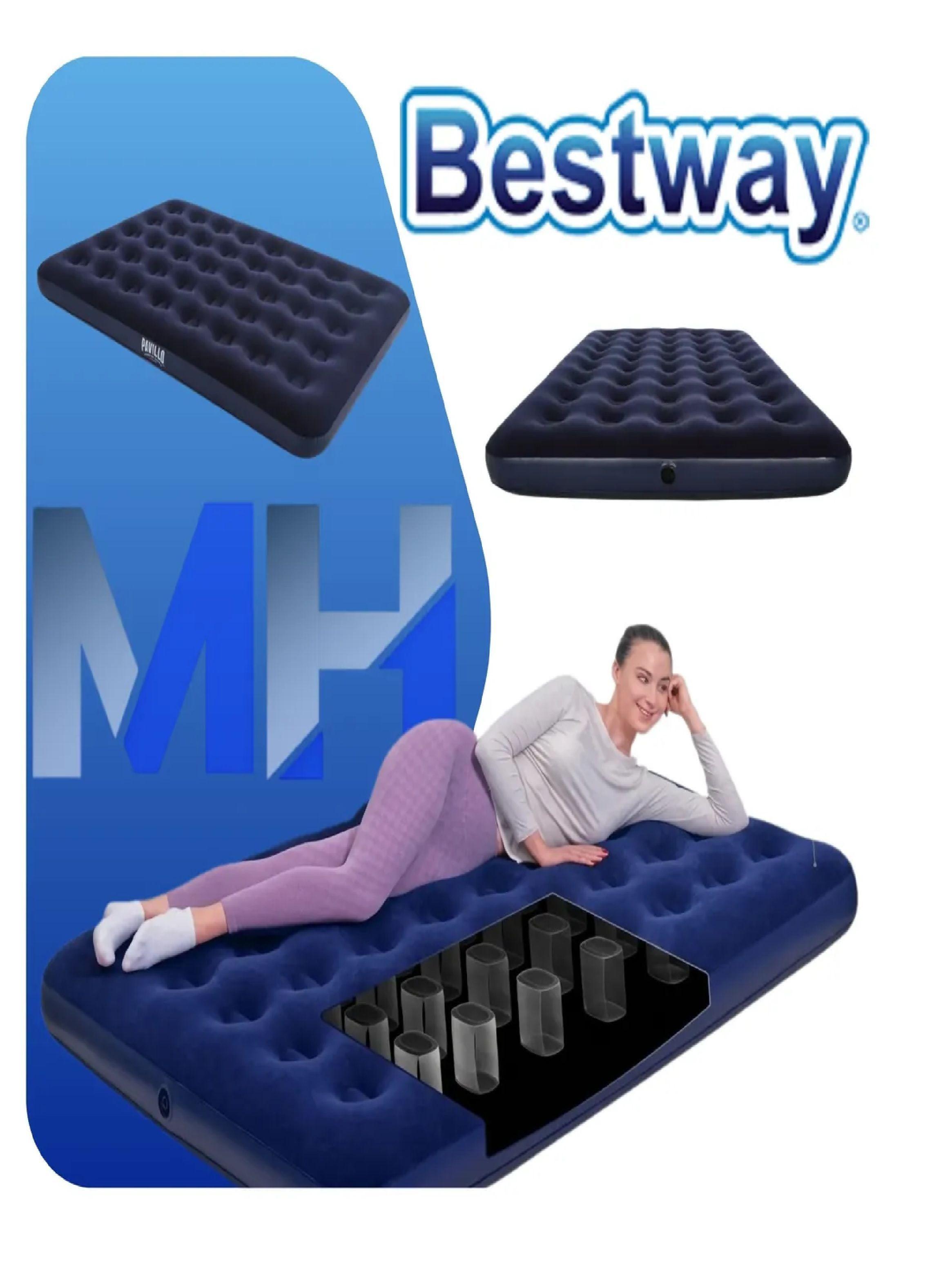 Colchón Inflable 2 Plazas Bestway 191x137x22cm + Parche-2