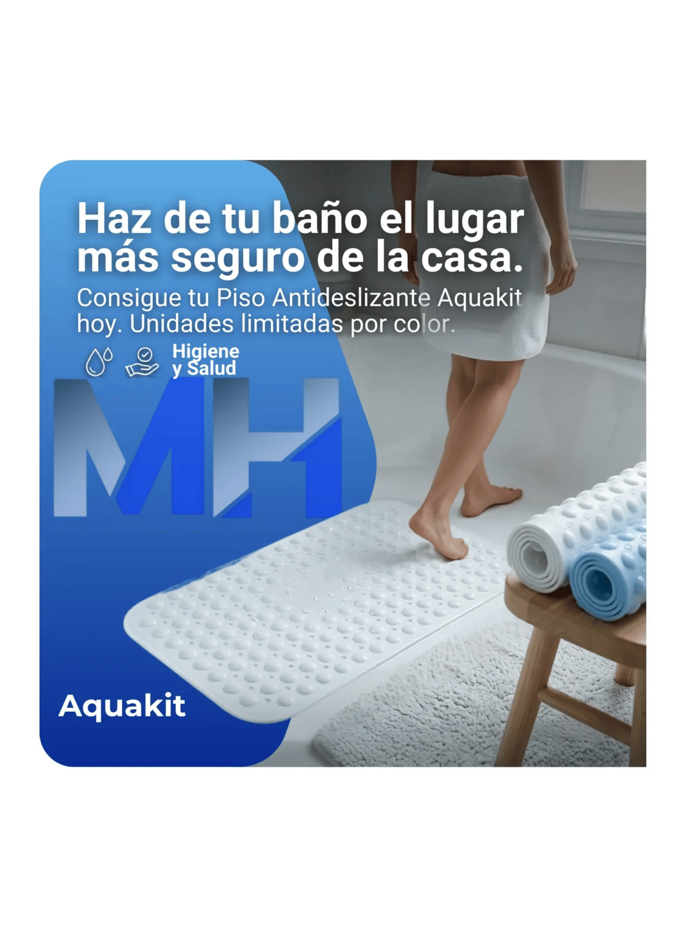 Piso De Goma Antideslizante Alfombra Ba o Ducha 70x38 Cm Transparente-5