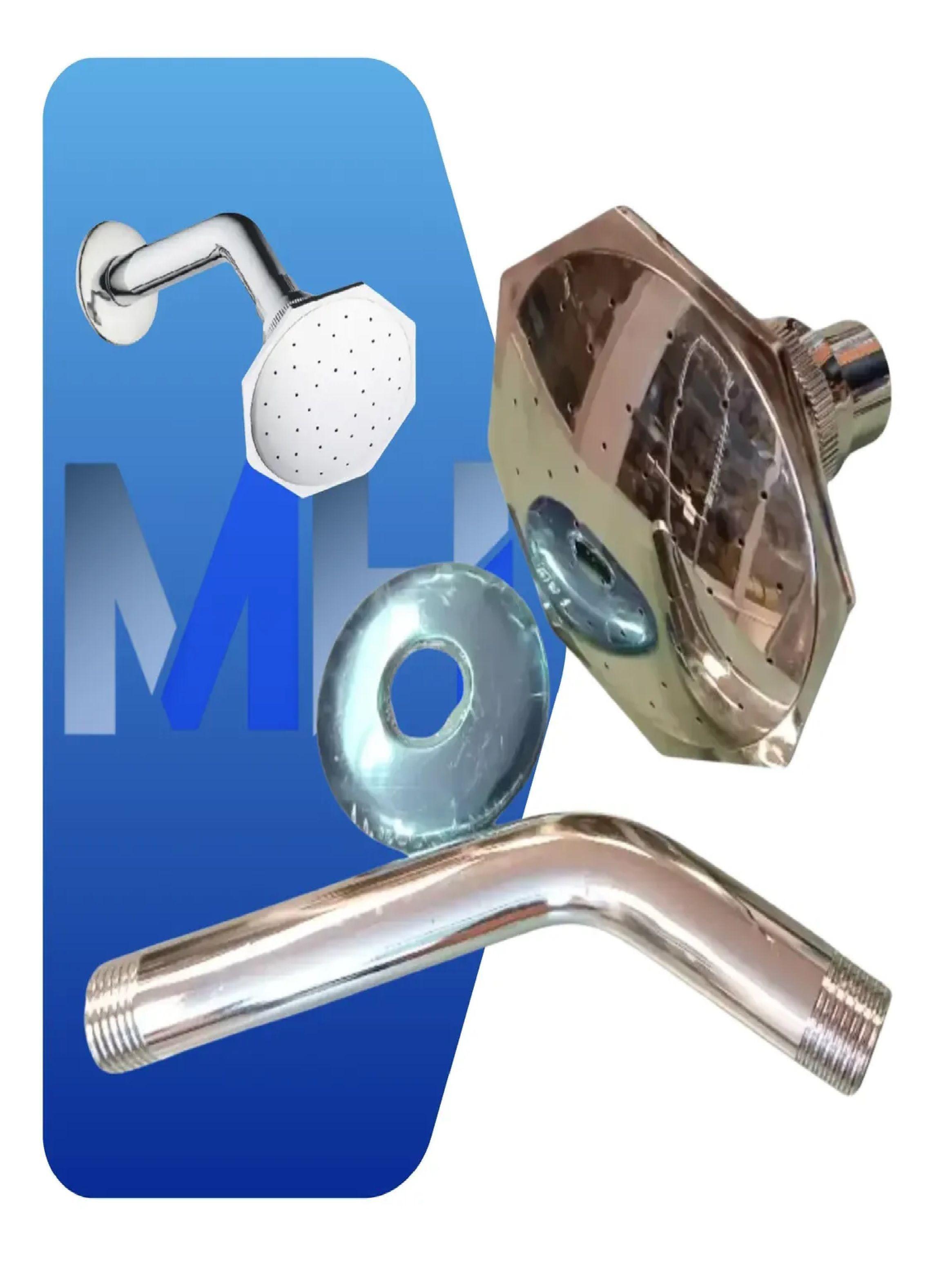 Ducha Fija Aquakit Hexagonal 100 Met lica Cabeza Y Brazo-3