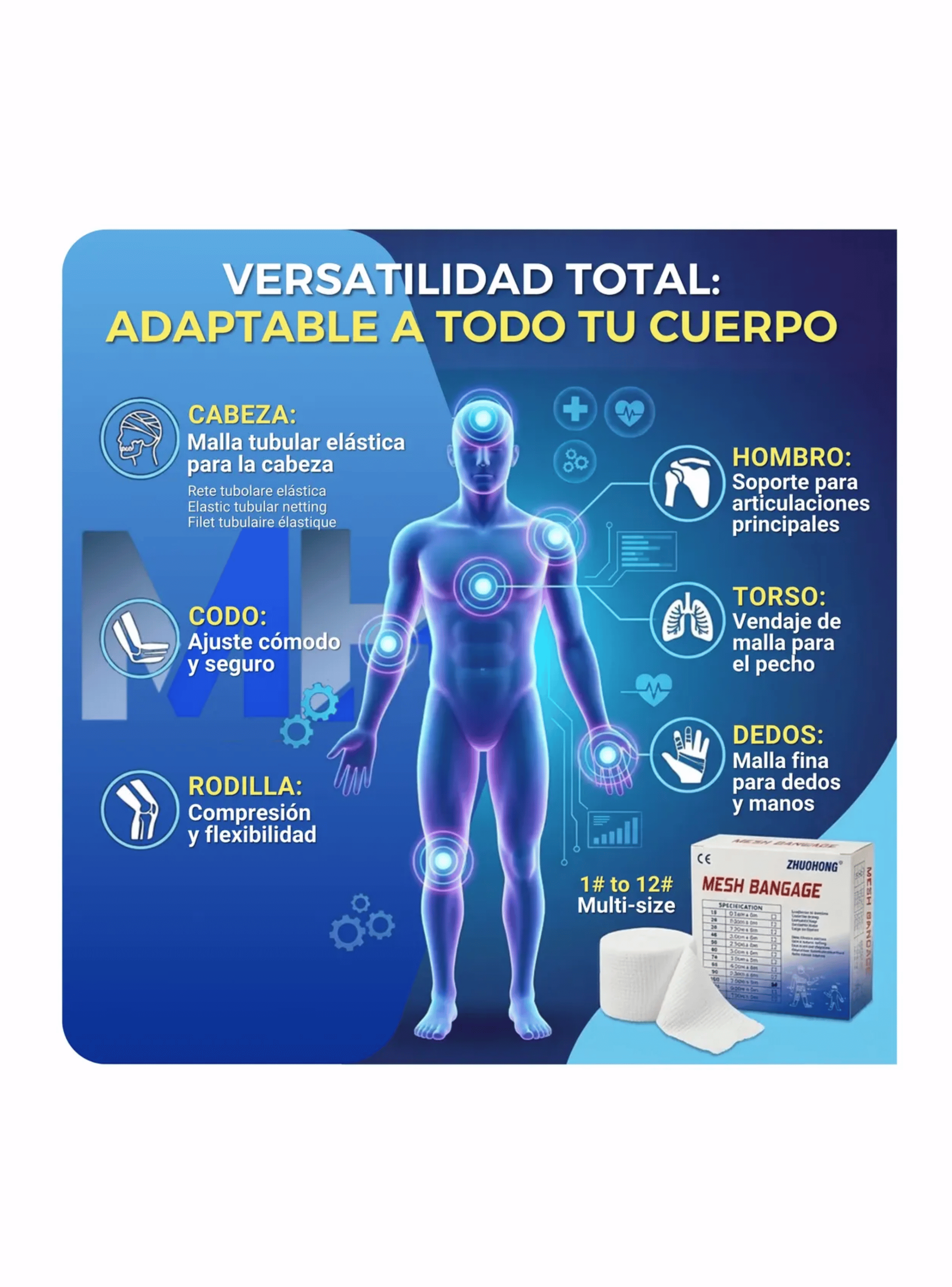 Venda Malla Tubular El stica de 7 2cm De Uso M dico 5 Mts-6