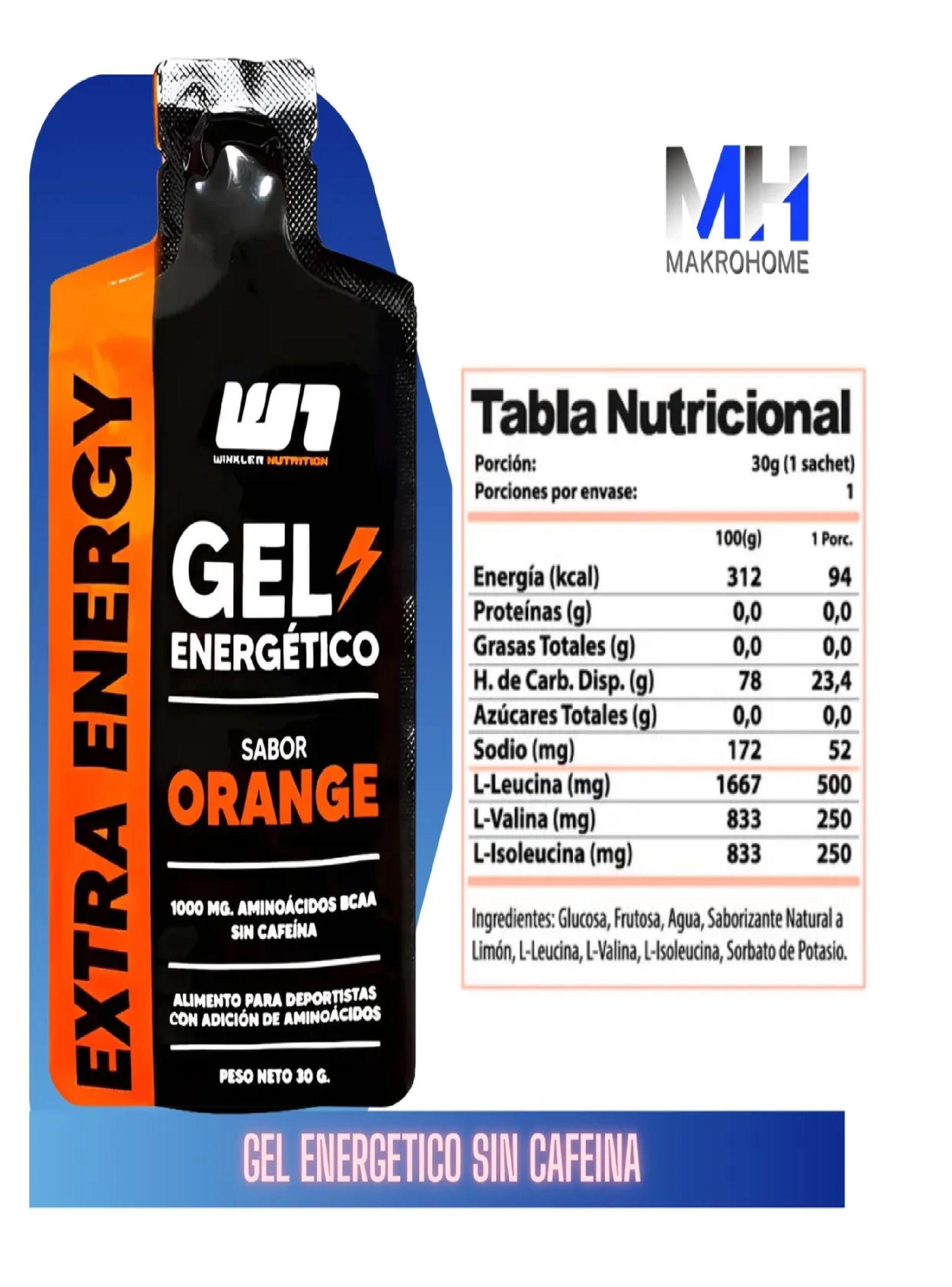 Pack X12 Geles Energeticos Naranja Aminoacidos Rendimiento-4