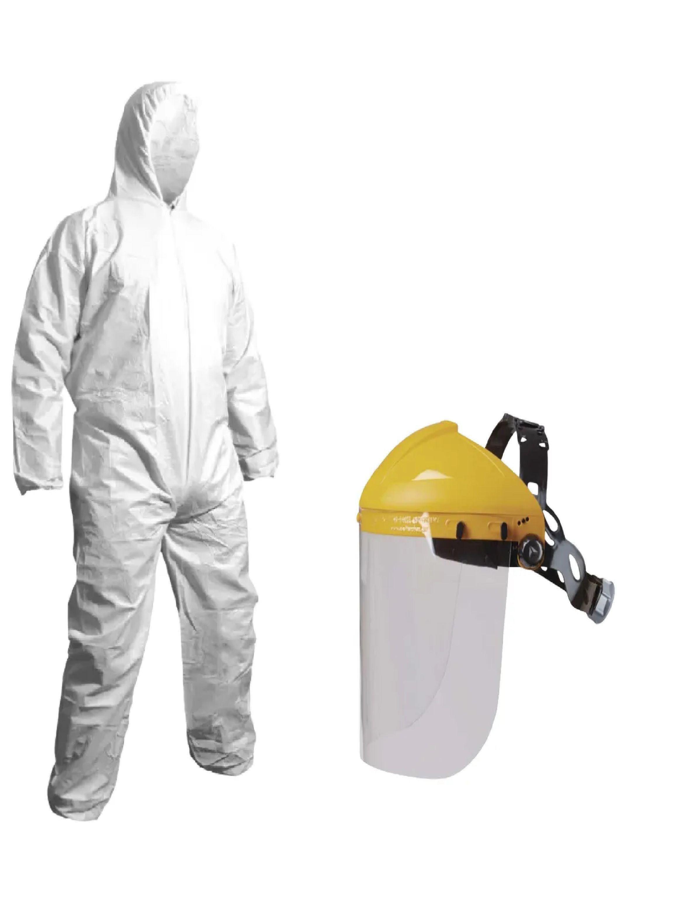 Trajes Buzo Impermeables X5 + Careta Facial Protección Total-0