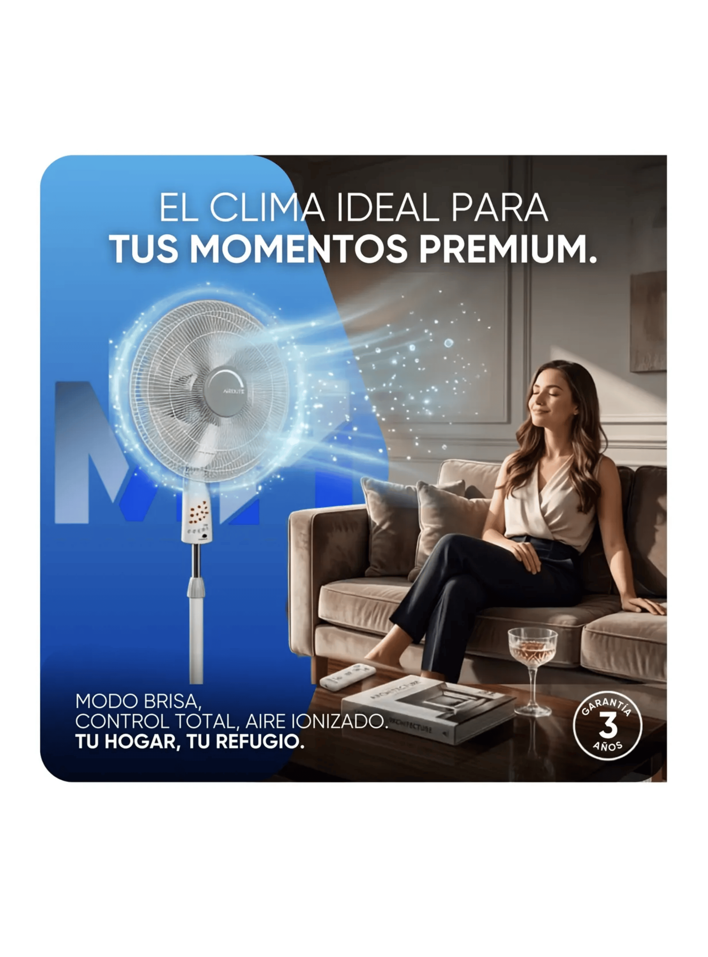 Ventilador Pedestal 16 Pulgadas Airolite V16p6r Blanco 50w-1