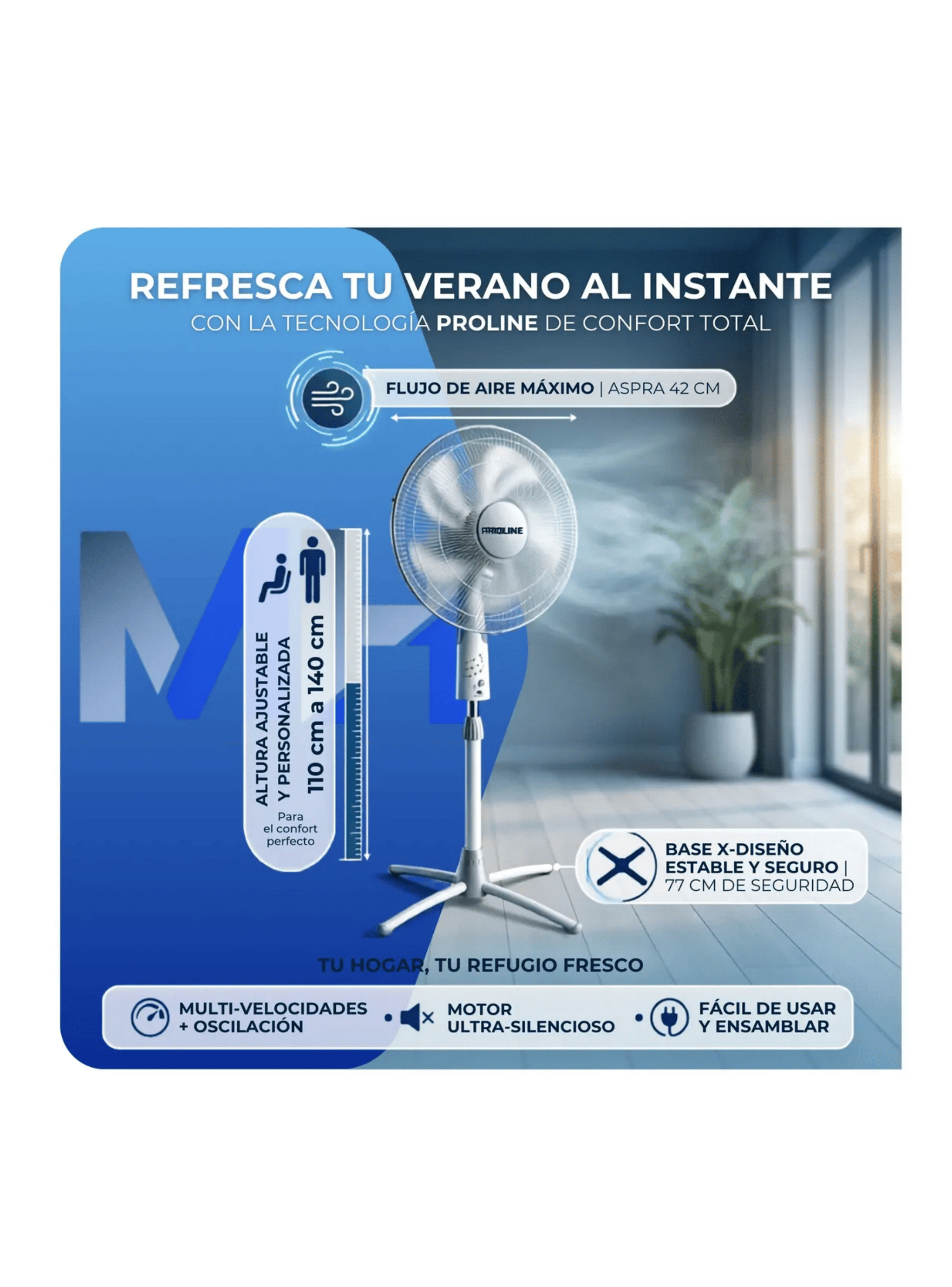 Ventilador Pedestal 16 Pulgadas Airolite V16p6r Blanco 50w-4