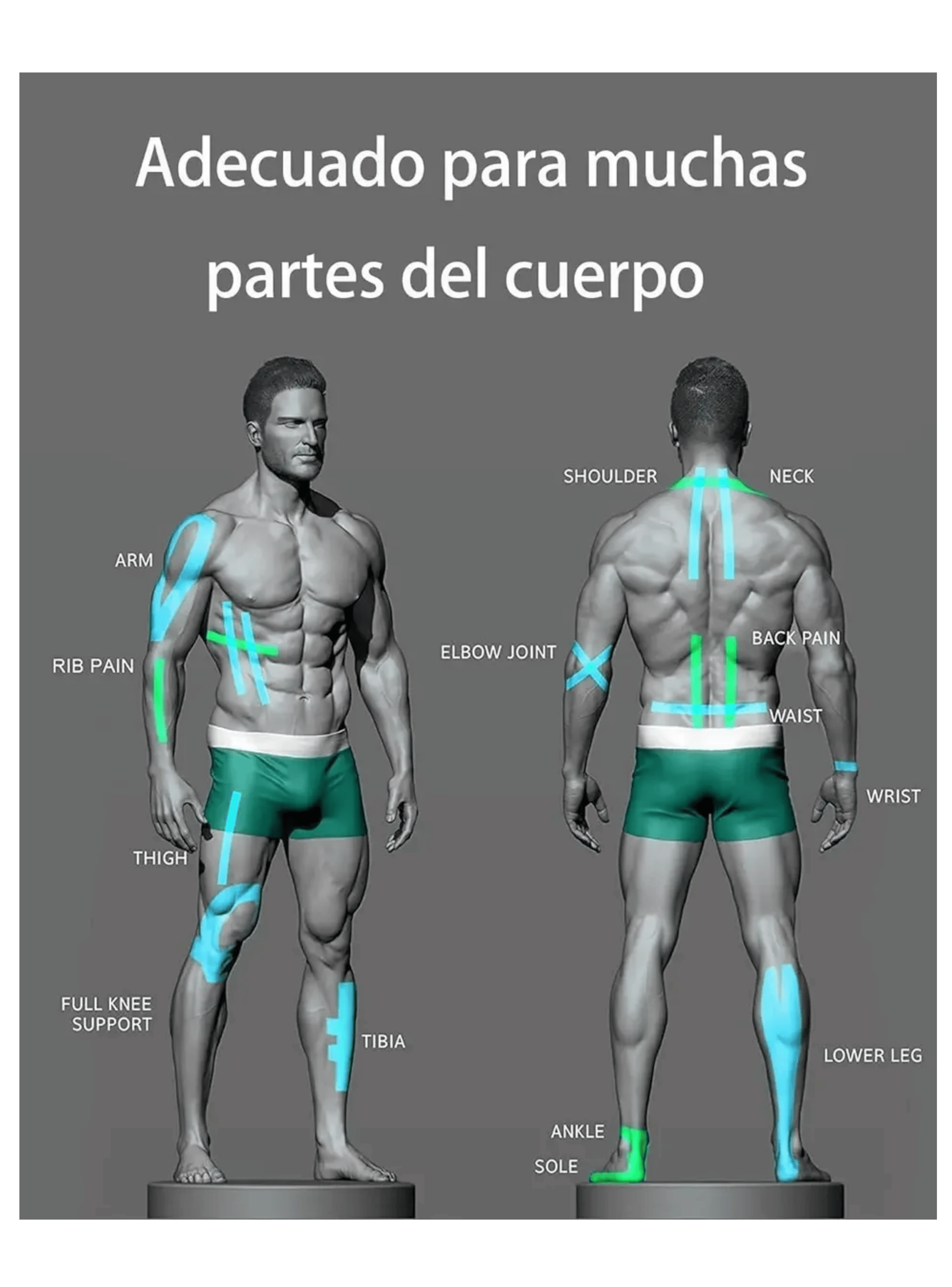 Pack 6 Vedas Tape Cinta Kinesiologica Kinesiotape 5cm X 5mtr-6