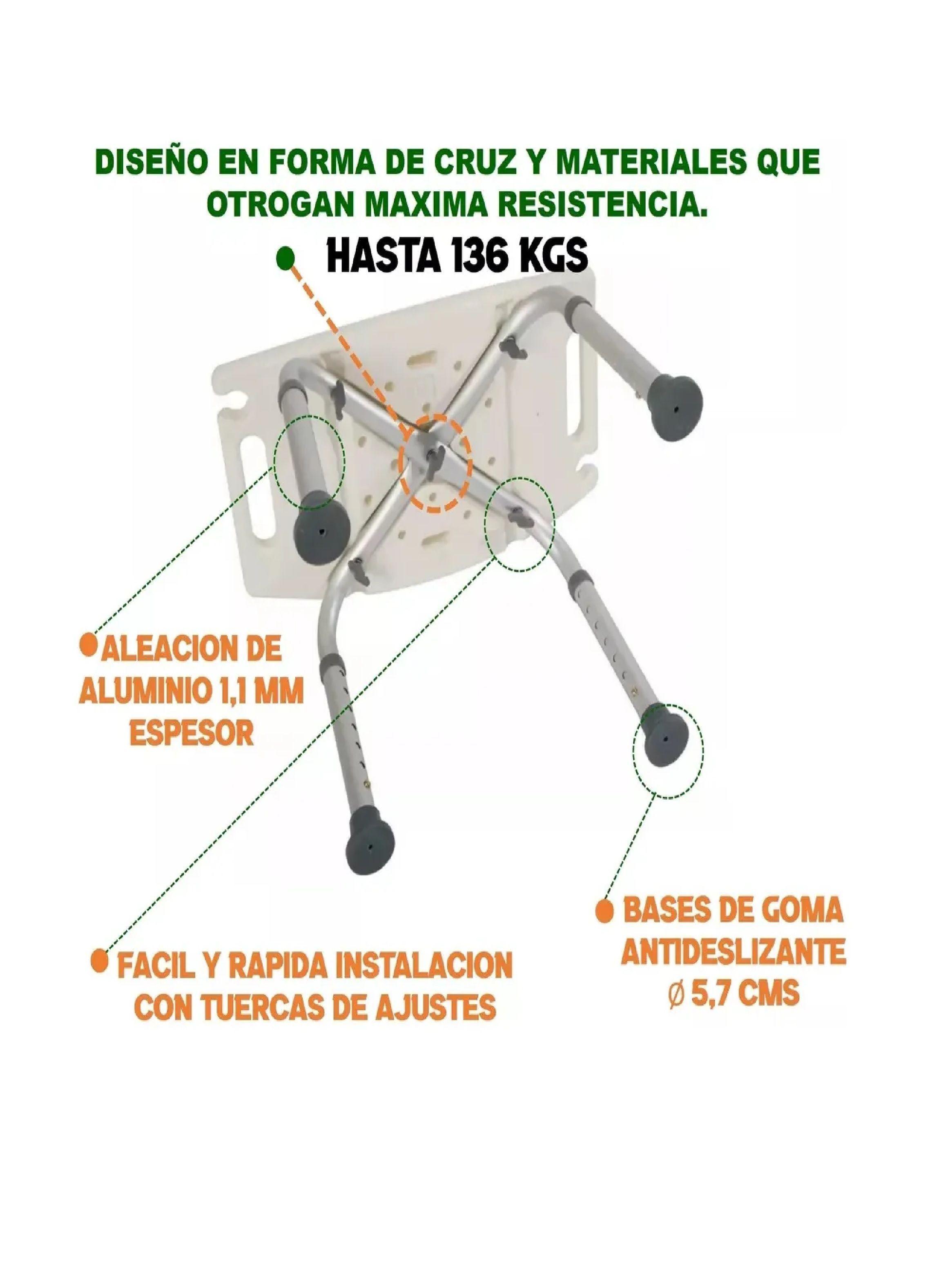Silla Asiento Ducha Seguridad Piso Baño Regulable Taumm-2