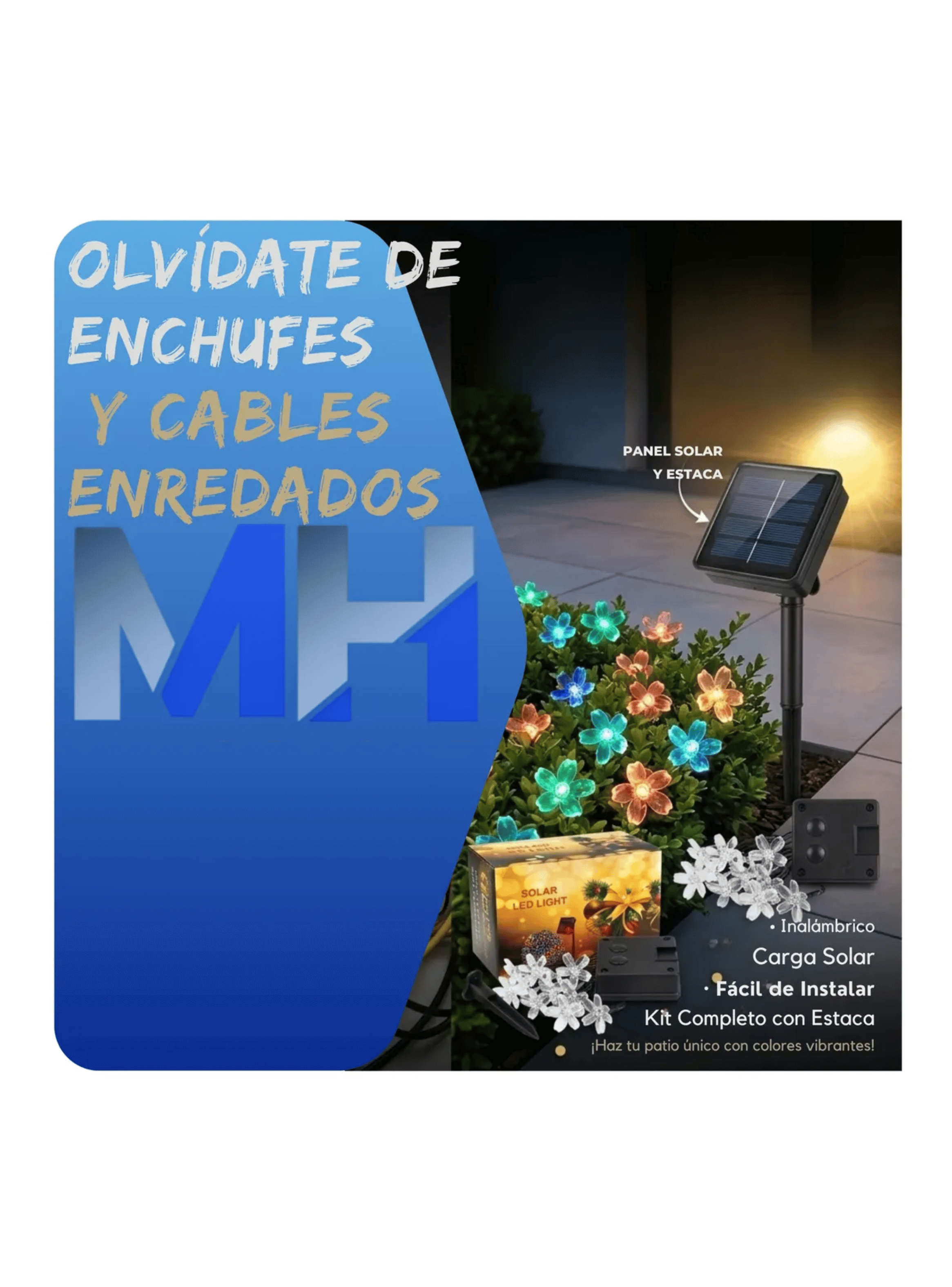 Guirnalda Luces Solares Led Flores De Durazno 5 Mtrs Pack X4-1