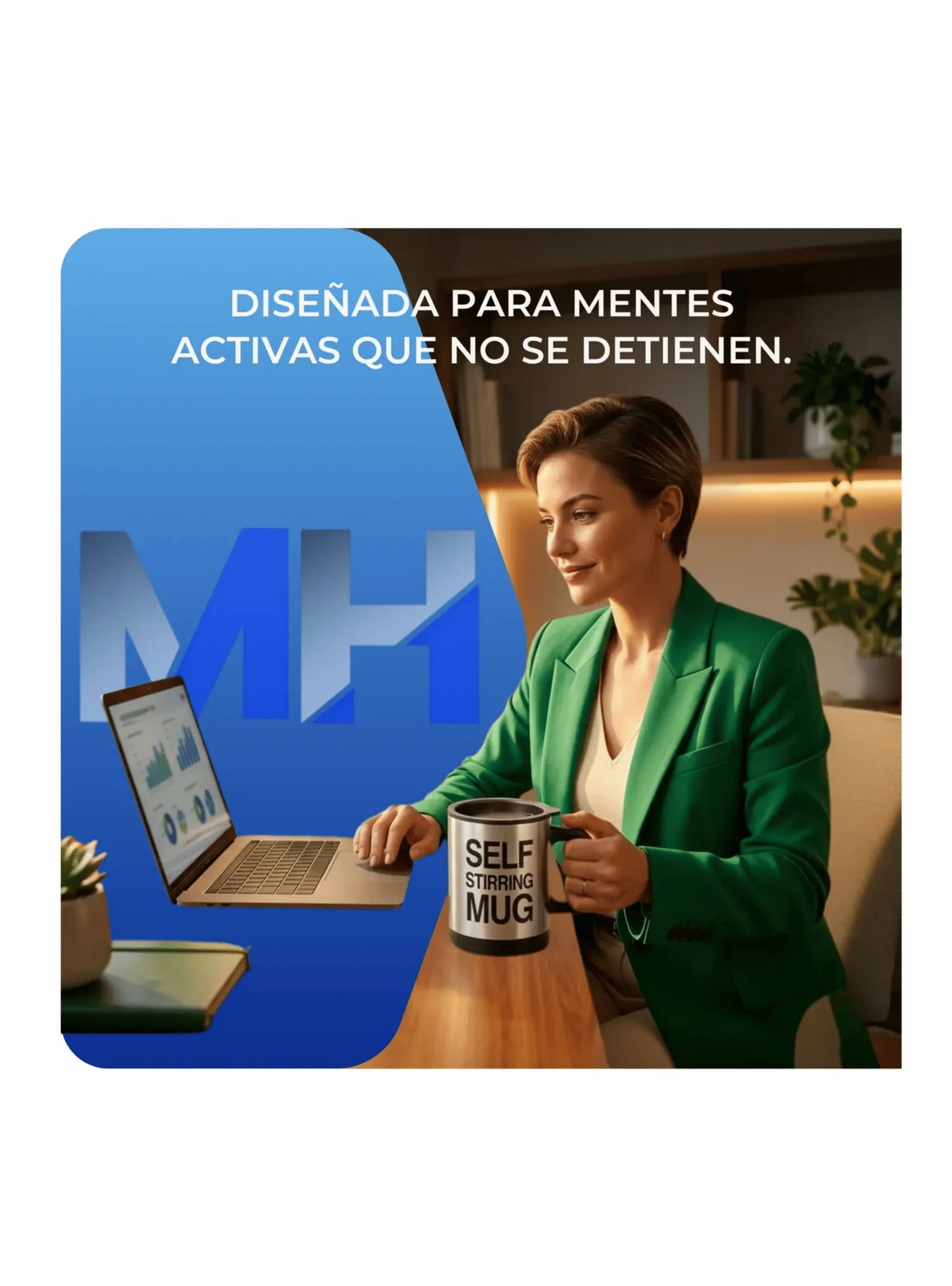 Taza Mezclador Cafe Batido Agitador Electrico Termico 450ml Negro-3