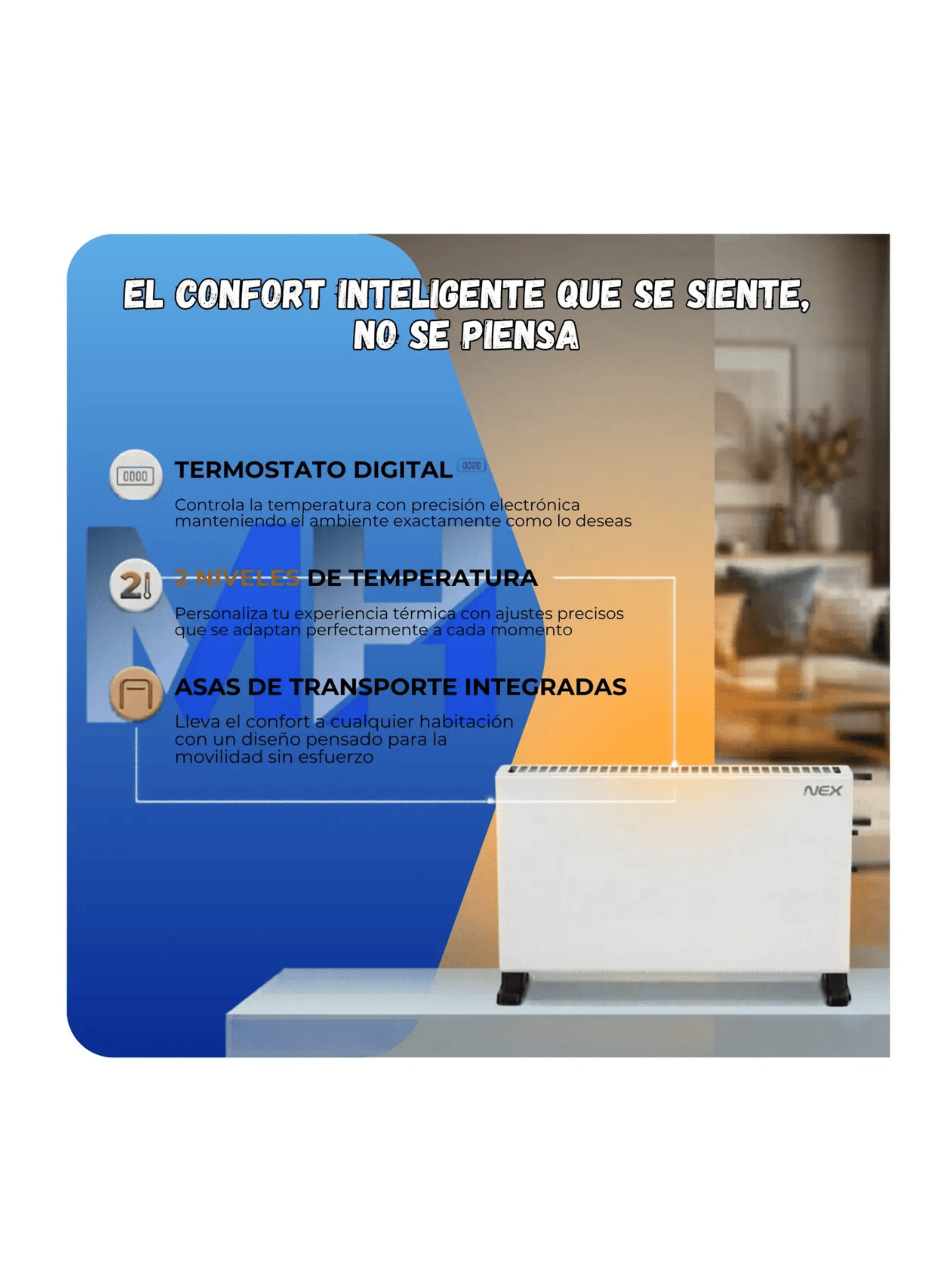 Pack 2 Estufa Convecci n Digital Nex 1800w Timer Programable-5