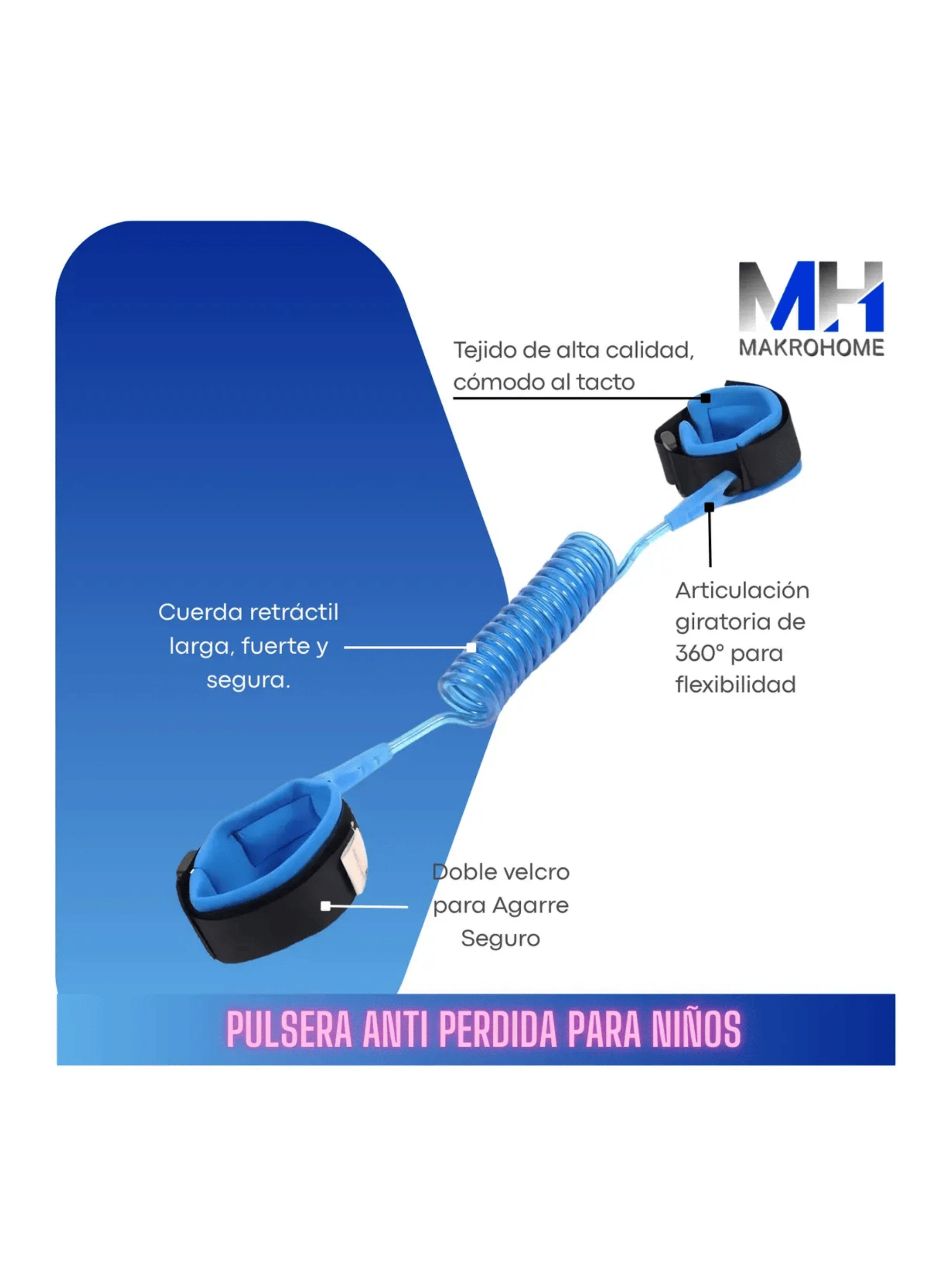 Cinta Pulsera Arn s Anti p rdida Para Ni os 1 5m Seguridad-5