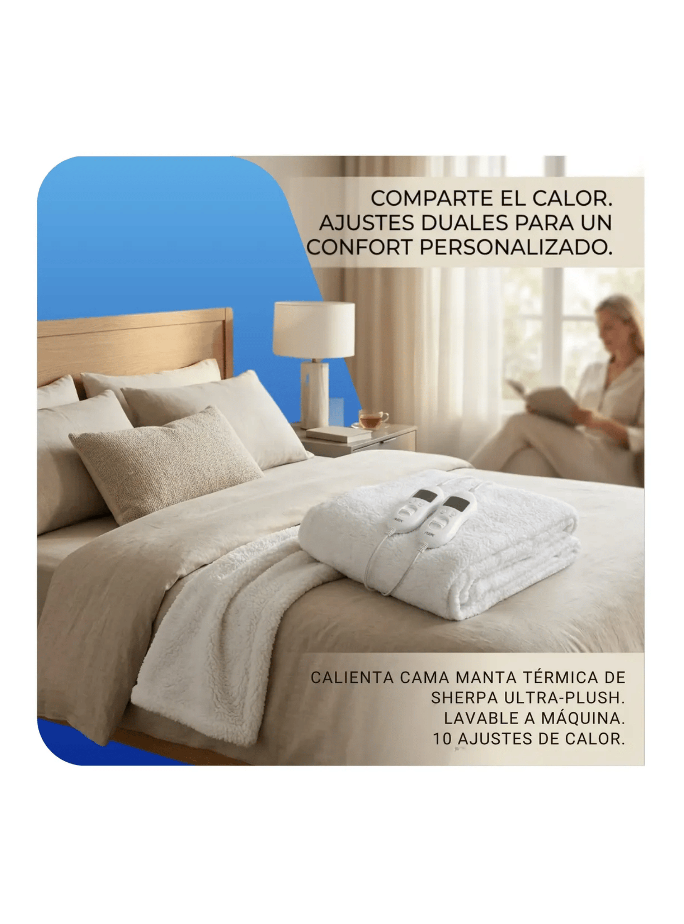 Calientacama Nex Premium 2 Plazas 150x160cm 8 Niveles Calor-3