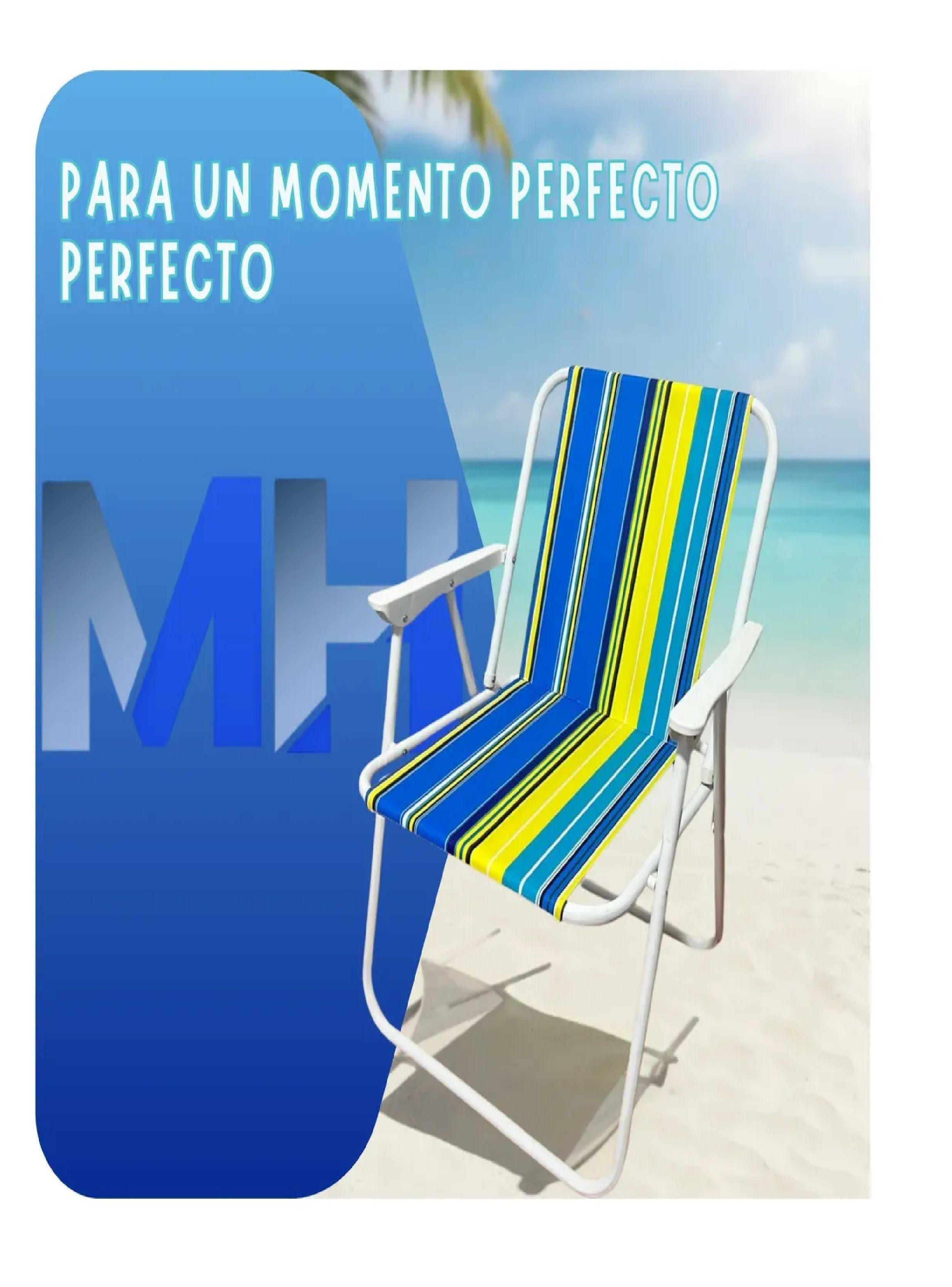 Silla Camping Plegable Playa Piscina Portatil Con Apoyabrazo Multicolor -3