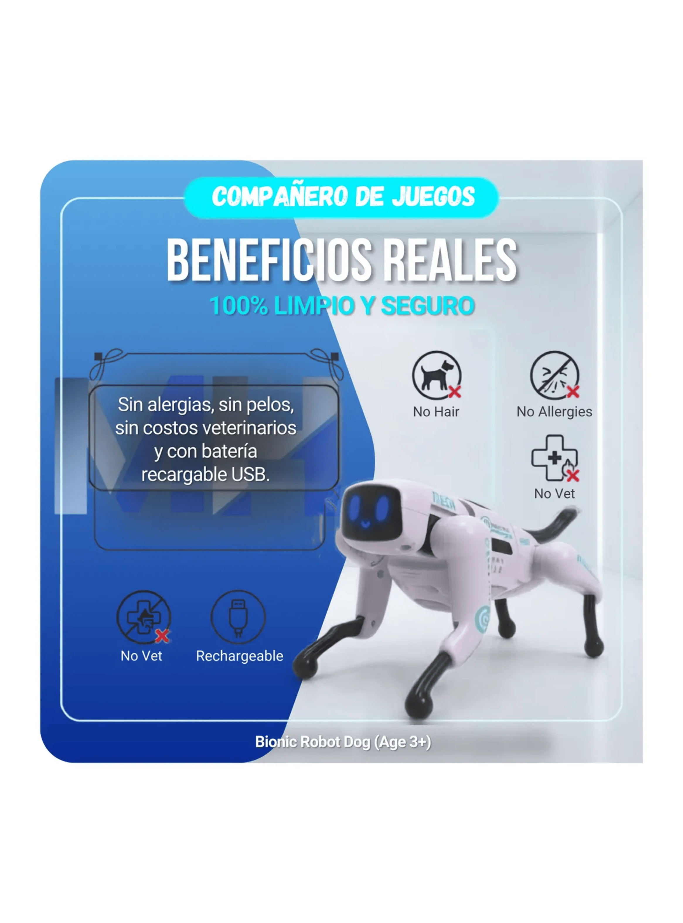 Perro Robot Bionico Inteligente Control Remoto App Stem-3