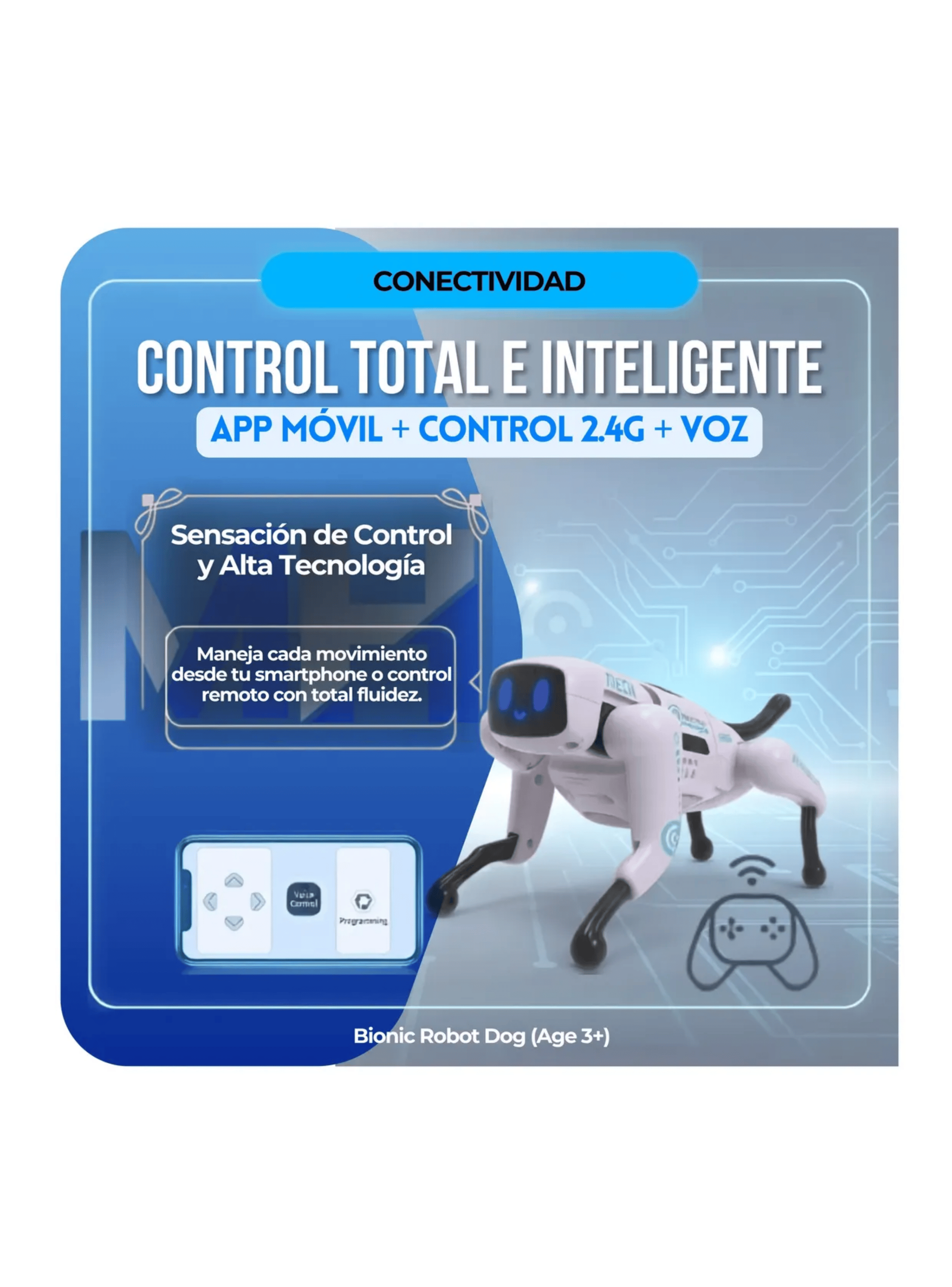 Perro Robot Bionico Inteligente Control Remoto App Stem-6