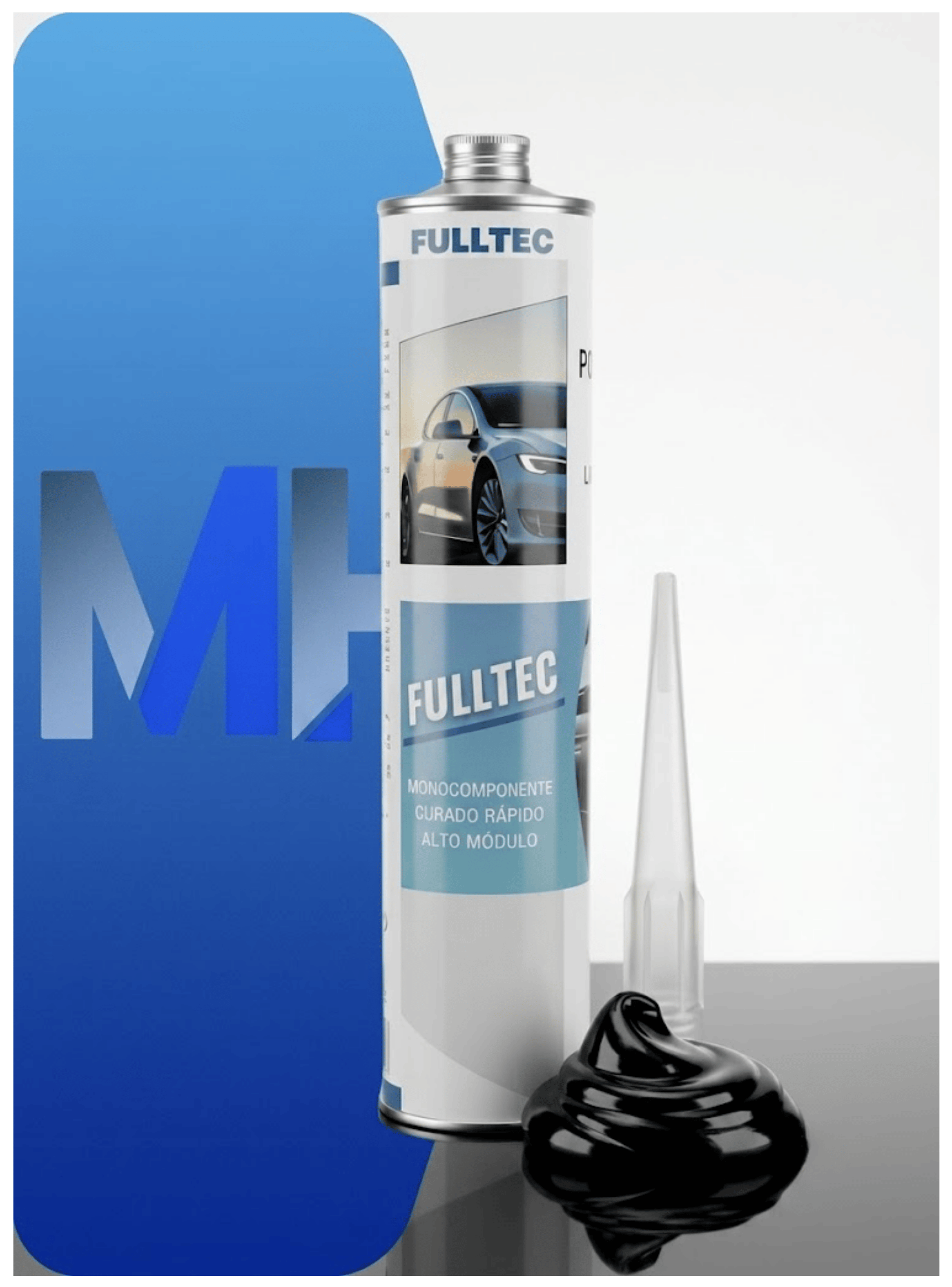 Pegamento Parabrisas Fulltec Automotriz Curado Rapido 300ml-5