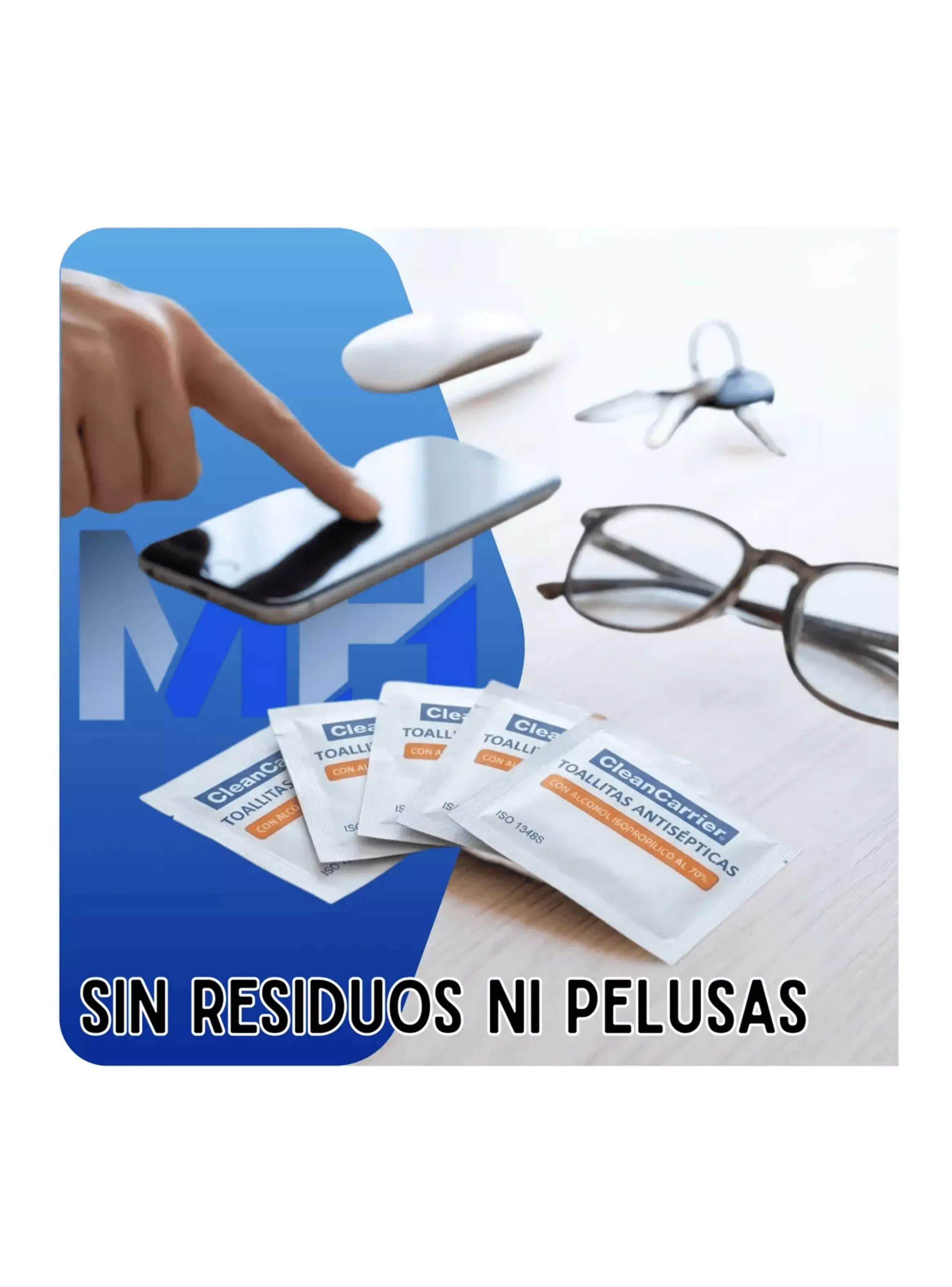 Toallitas Antisepticas Alcohol Isopropilico 70 Cleancarrier-2