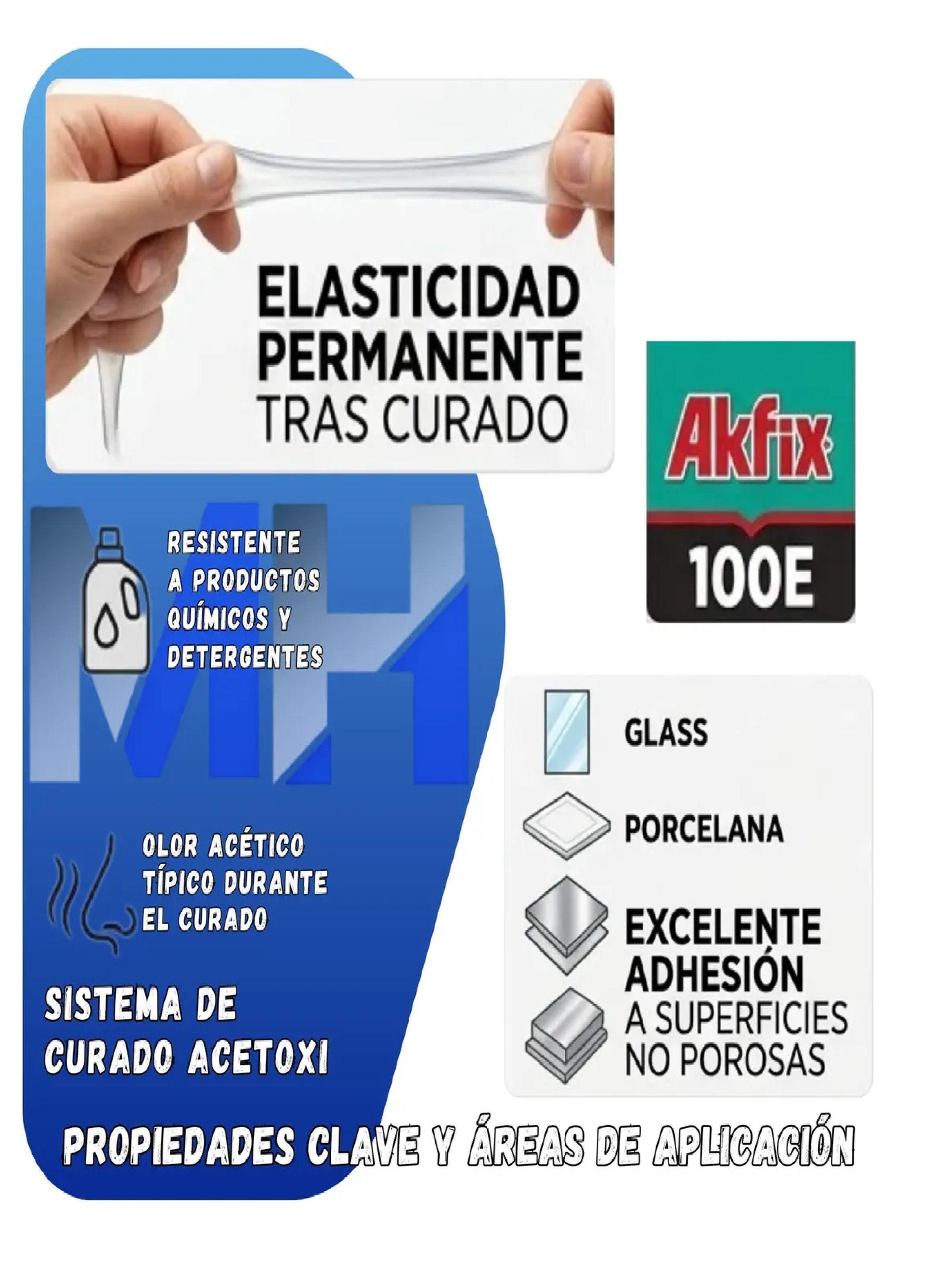 Pack 3 Silicona Universal Antibacteriana Akfix 100e 280ml-2