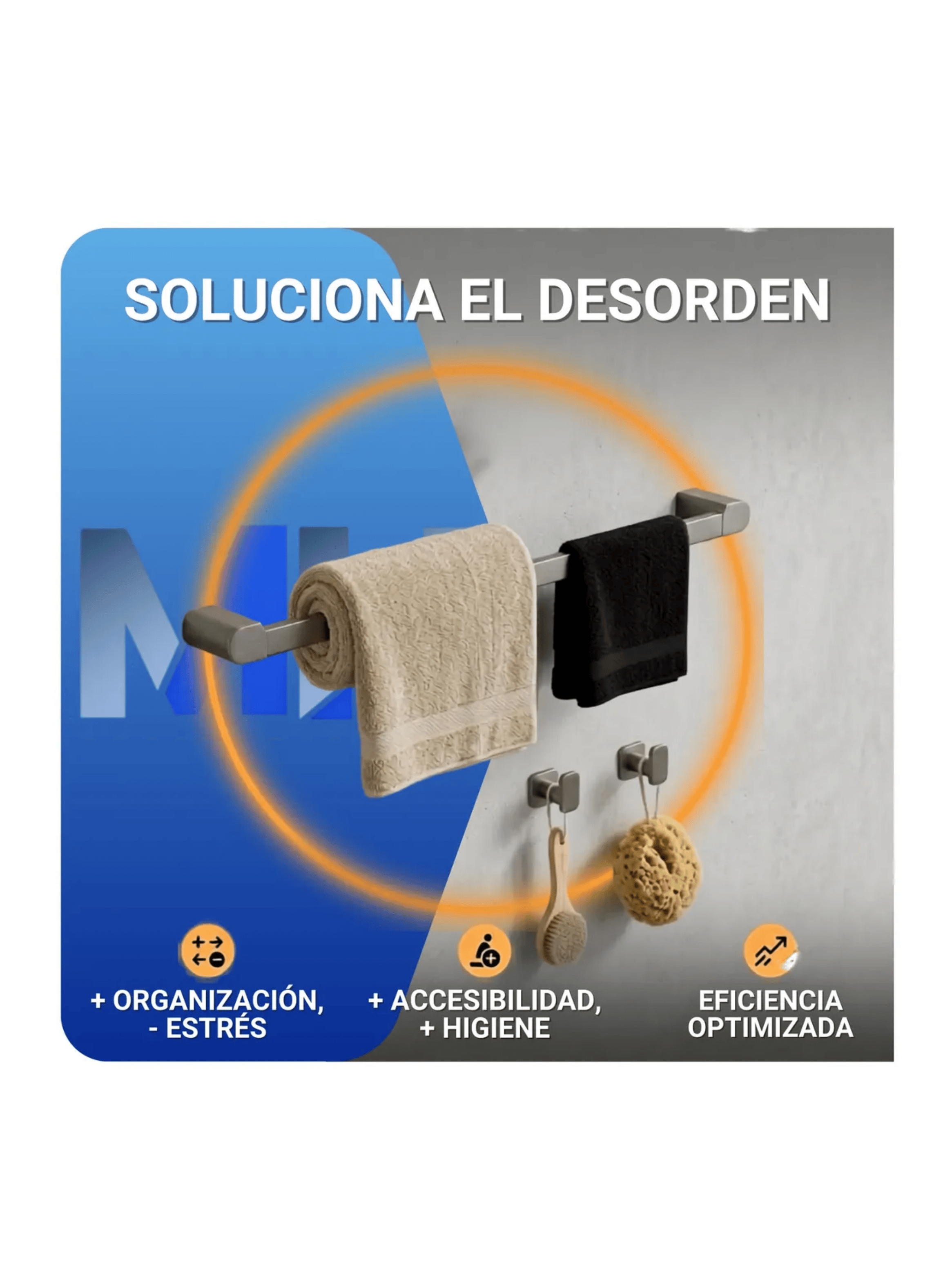 Toallero Barra 60 Cm Taumm Kassel Lux Metalico De Pared-3