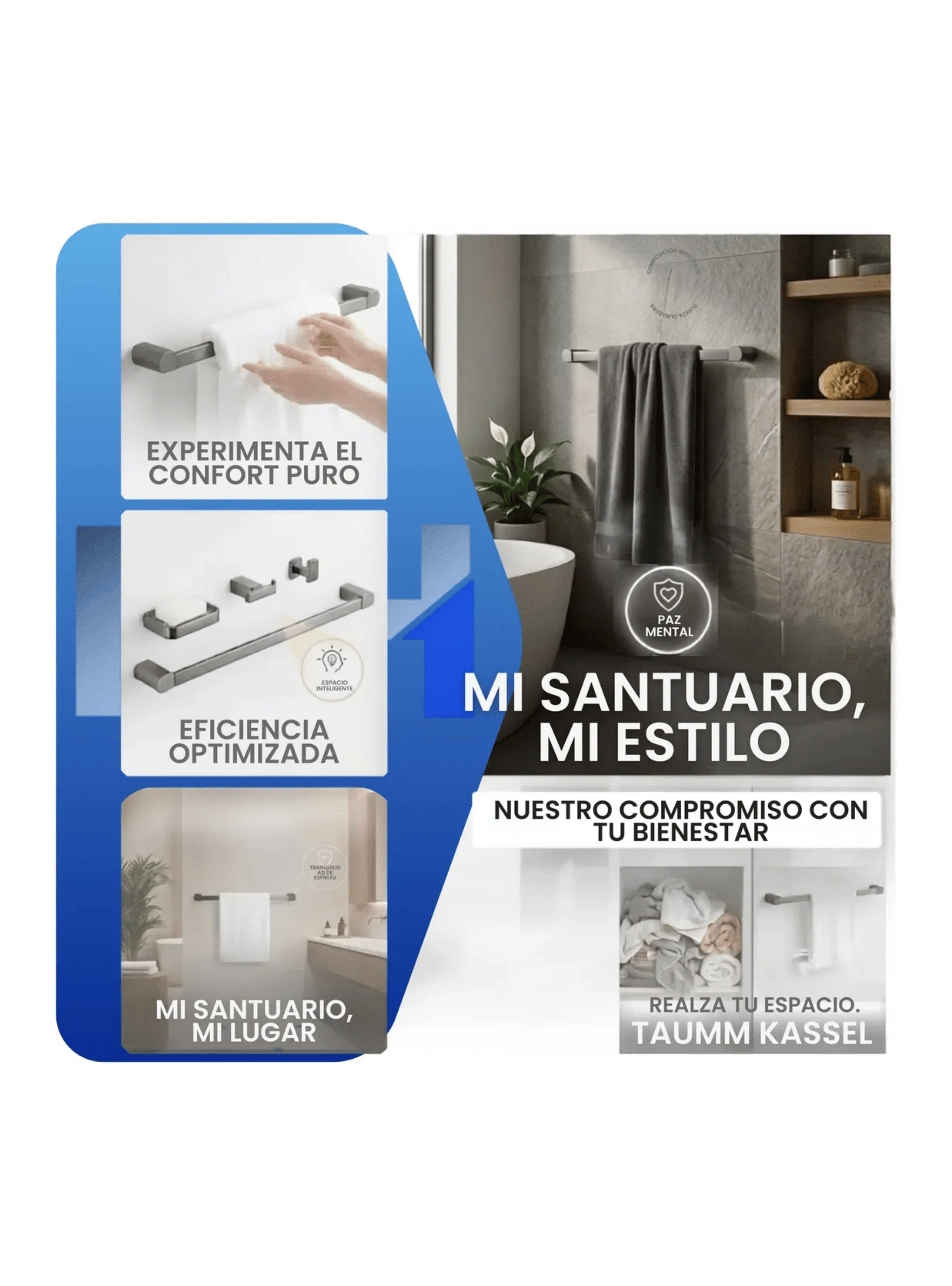 Toallero Barra 60 Cm Taumm Kassel Lux Metalico De Pared-4