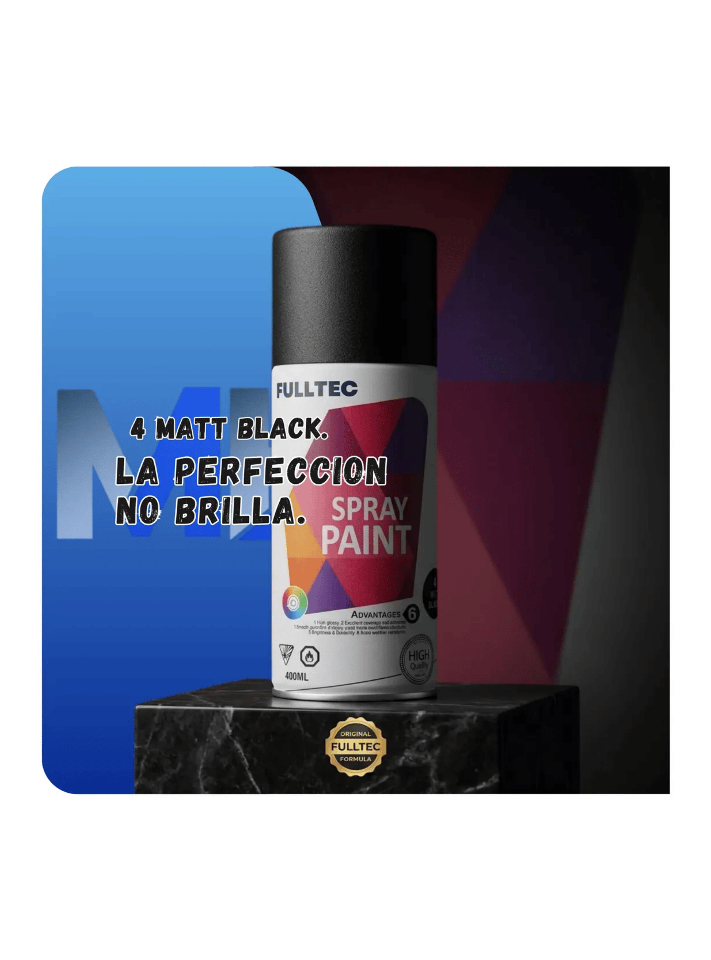 Spray Tela Madera Metal Plastico Vehicular Colores Negro Mate-2