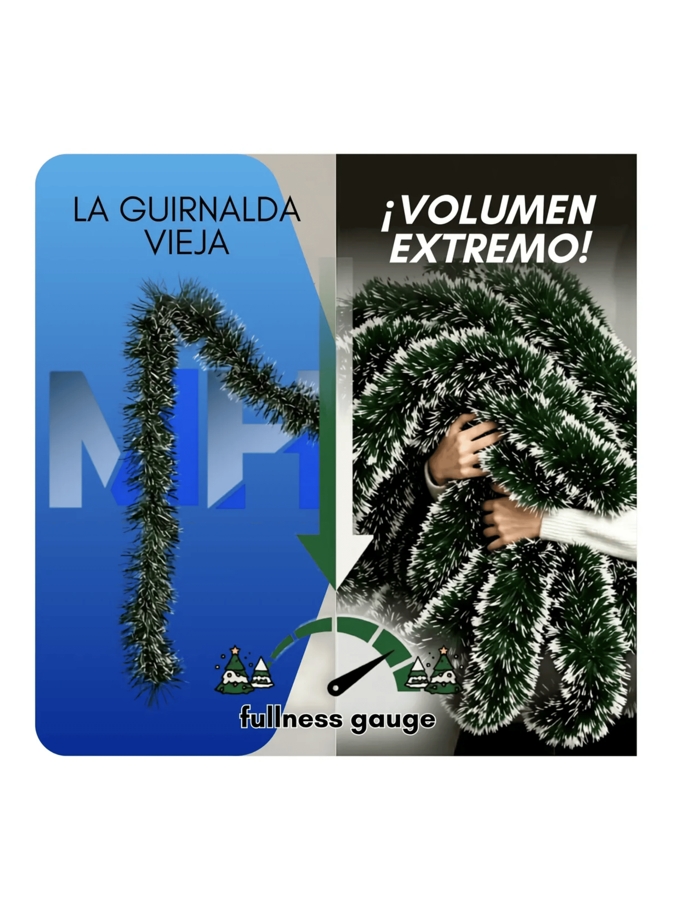 Guirnalda Espumillon Navide o Verde 5 Mts Decoracion Pack X6-6