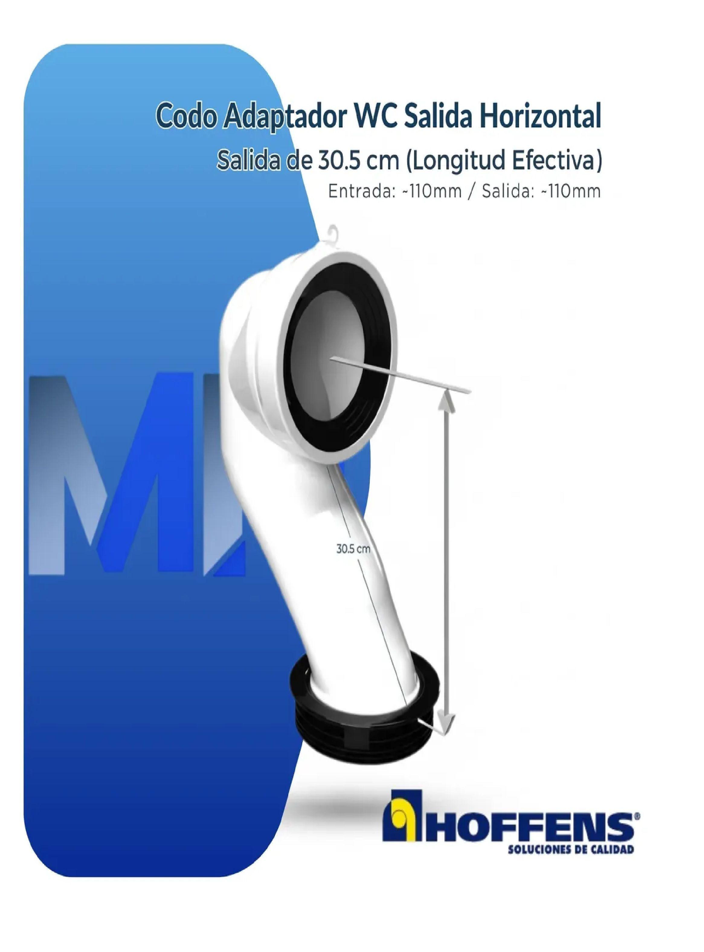 Codo Adaptador Wc Salida Horizontal A Piso 30,5cm Hoffens-3