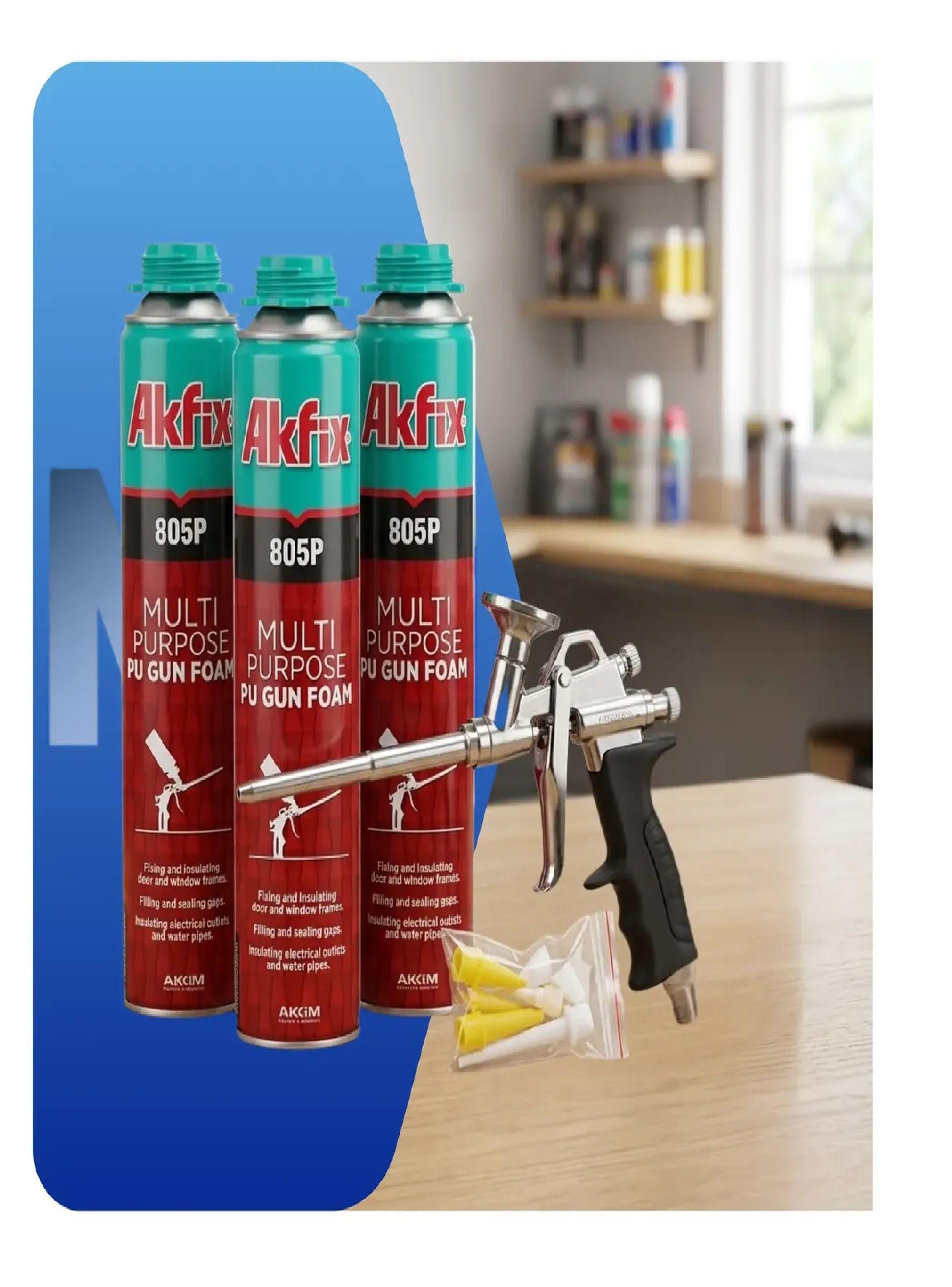 Set X3 Sellador Espuma Expansiva Akfix 805p 750ml Rendimient-3